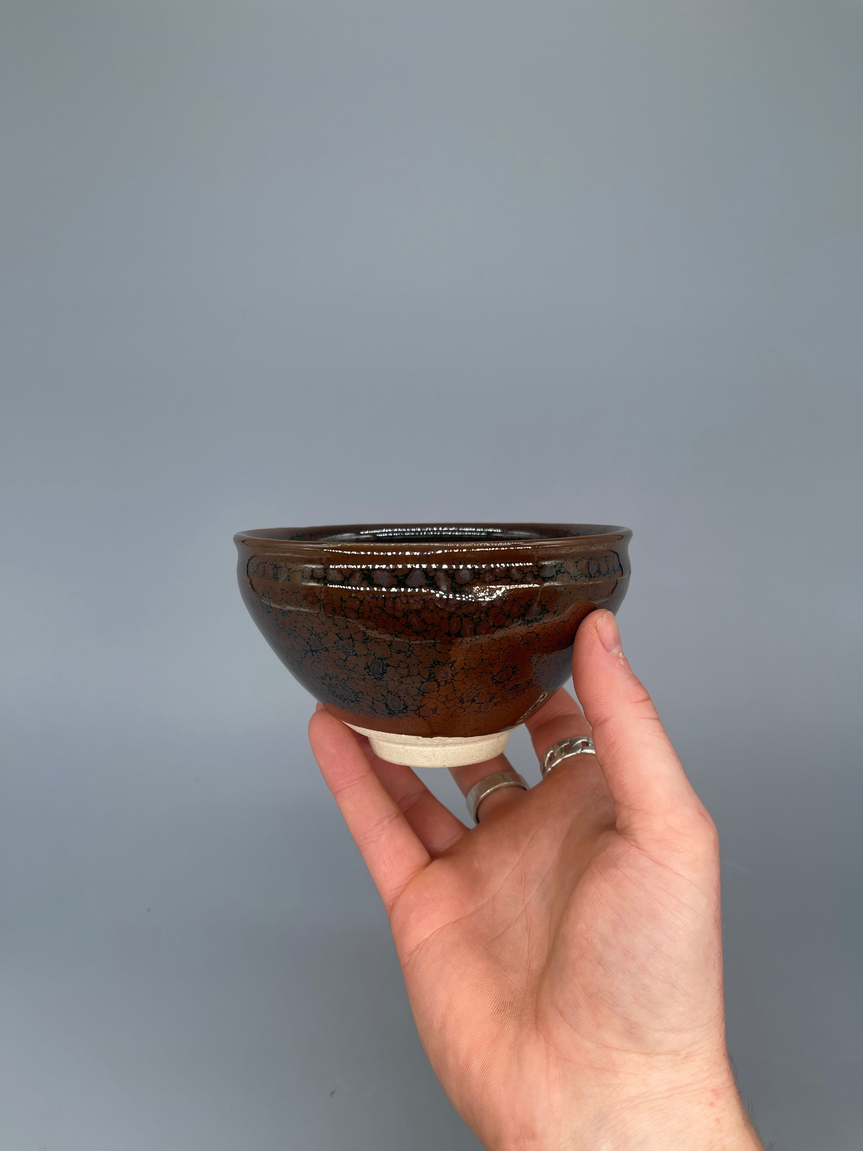 Vintage Japanese Matcha Bowl, Chawan - Brown Tenmoku Glaze