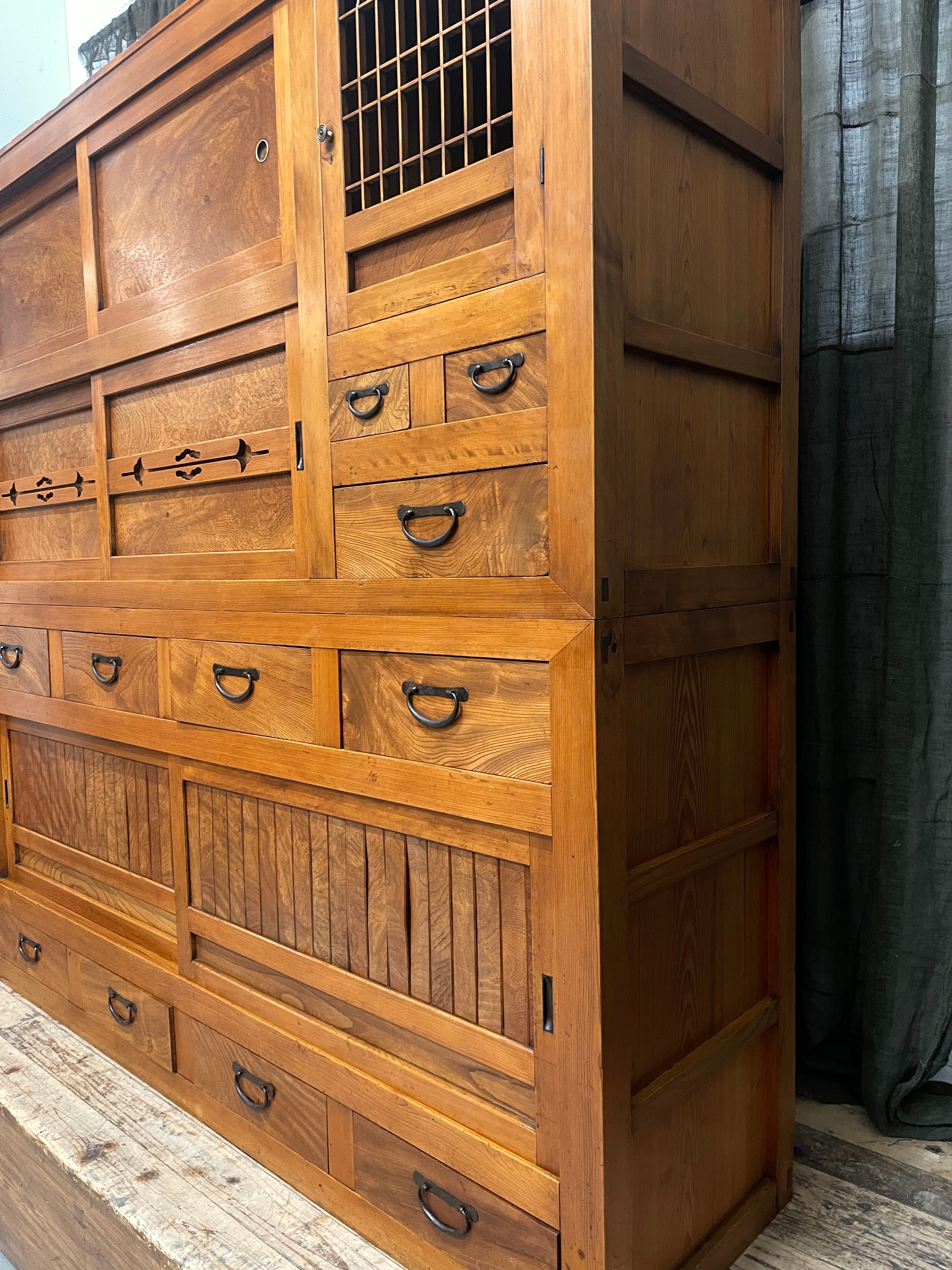 Japanese Mizuya, Kitchen Cabinet - Cedar & Cypress & Elm | Taisho, c.1920