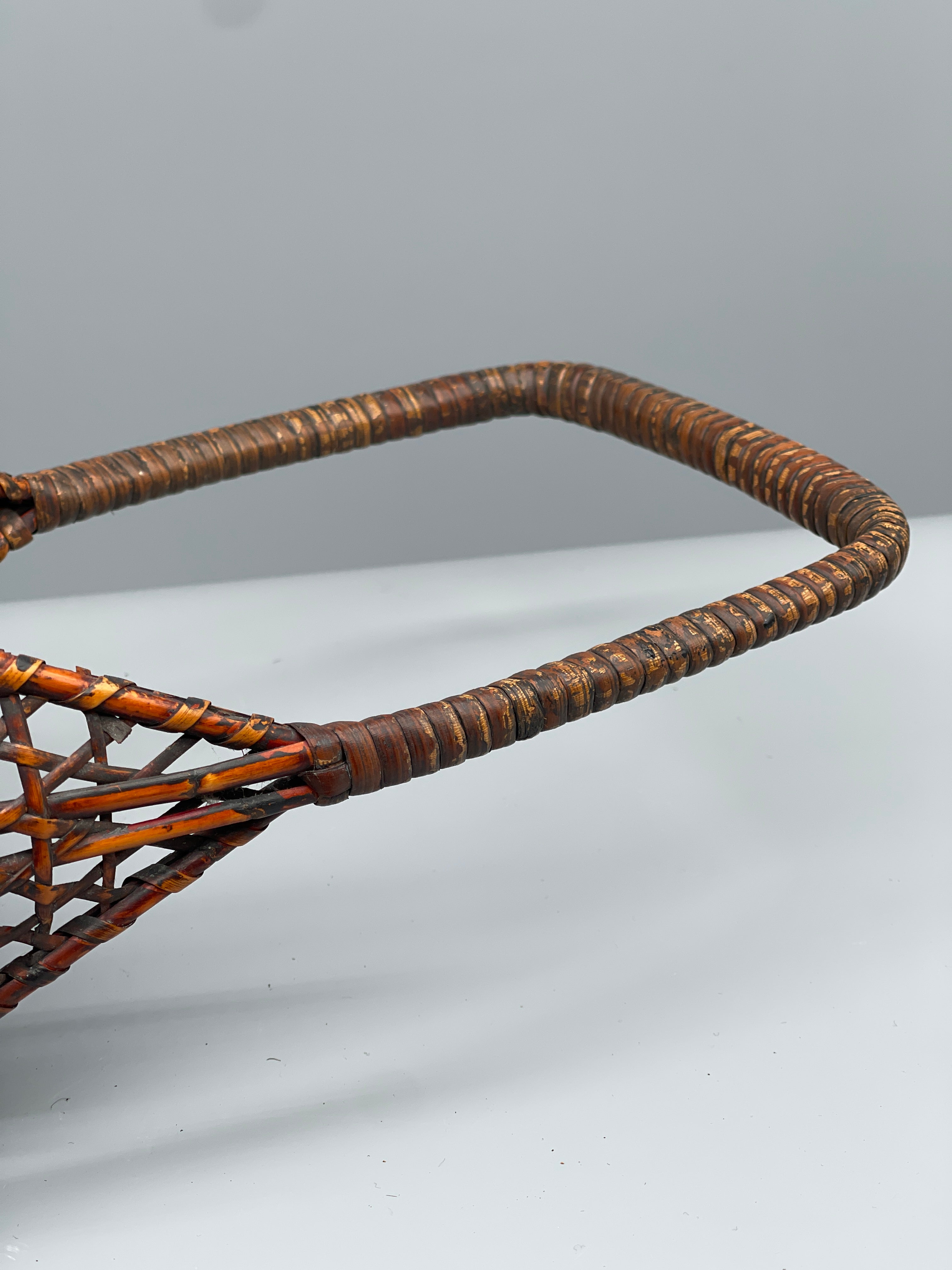 Vintage Japanese Woven Bamboo Ikebana Basket