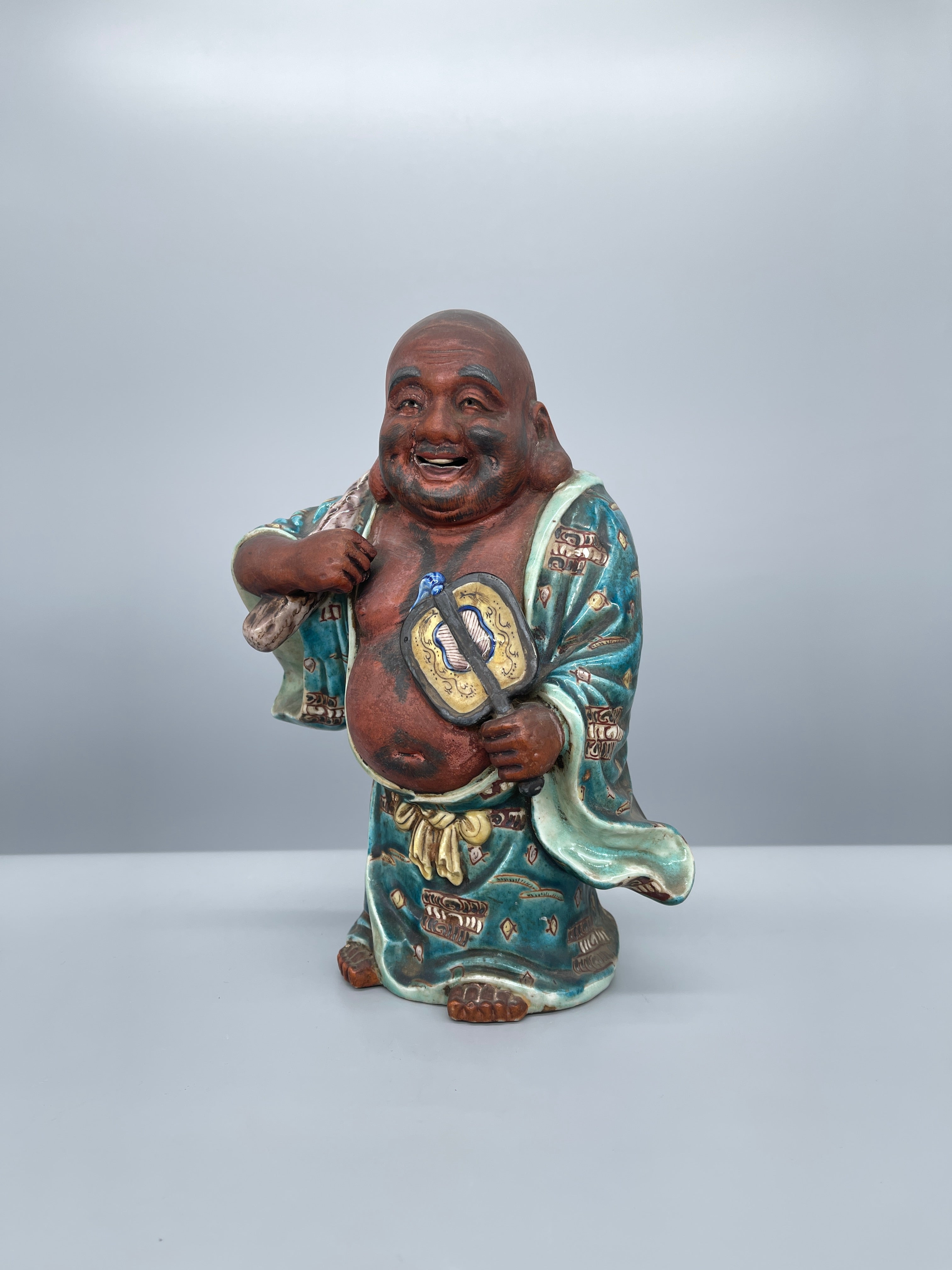 Japanese Kutani Statue of Hotei - Porcelain