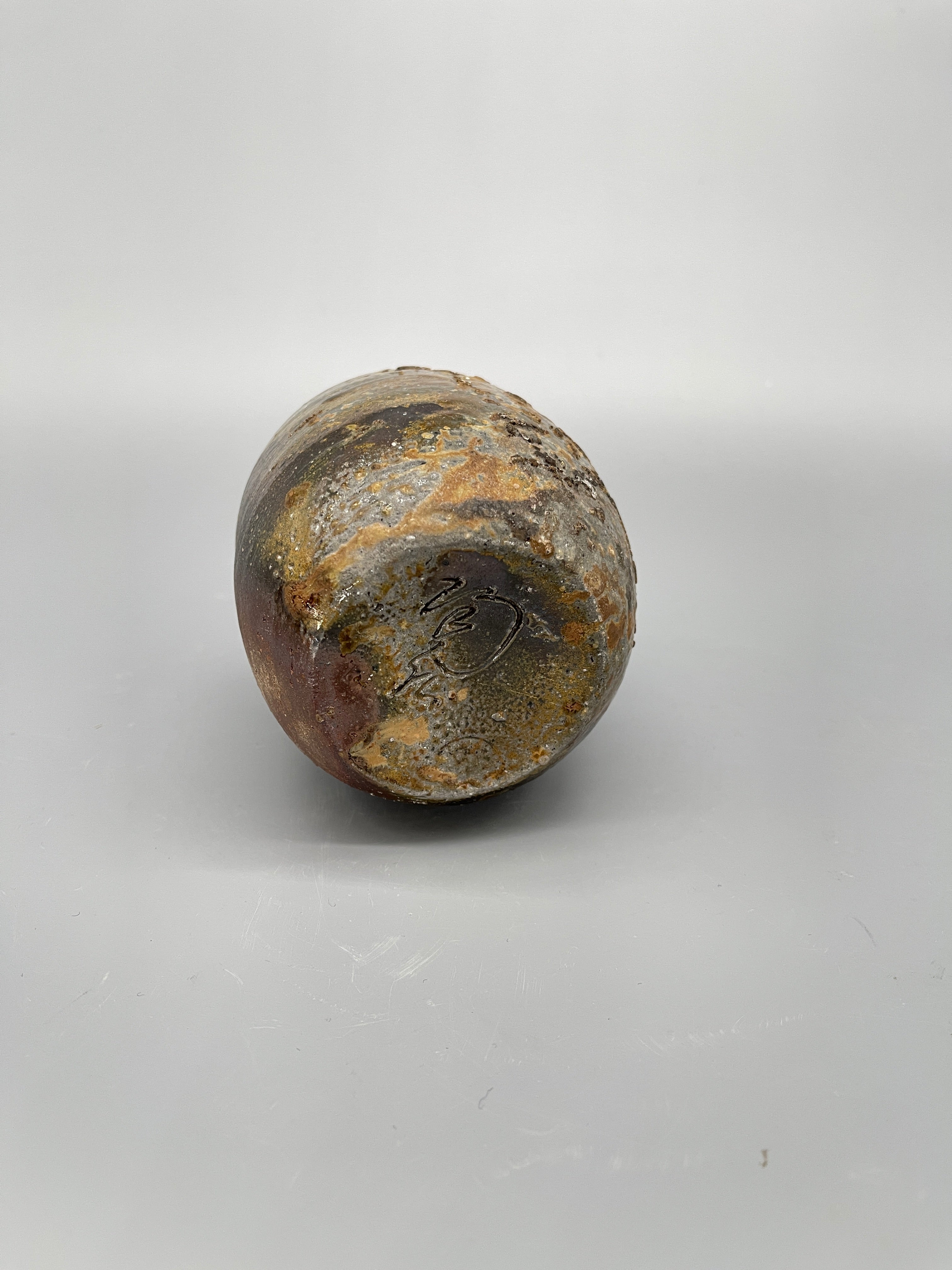 Vintage Japanese Bizen Tokkuri, sake pourer by Riuemon Kaneshige