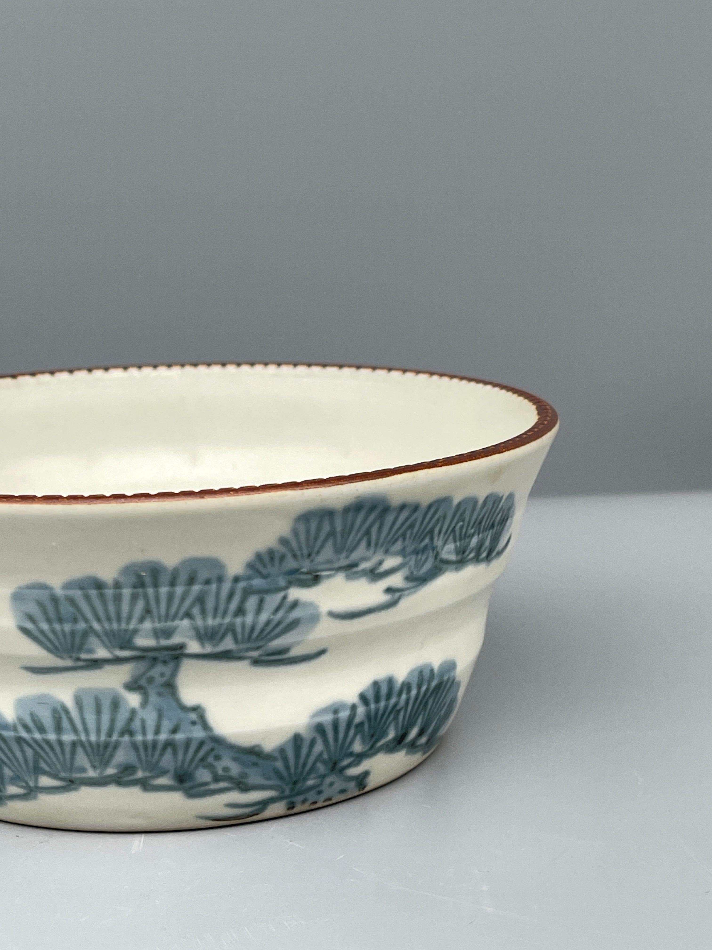 Japanese Bowl, Blue & White Matsu Pine Motif