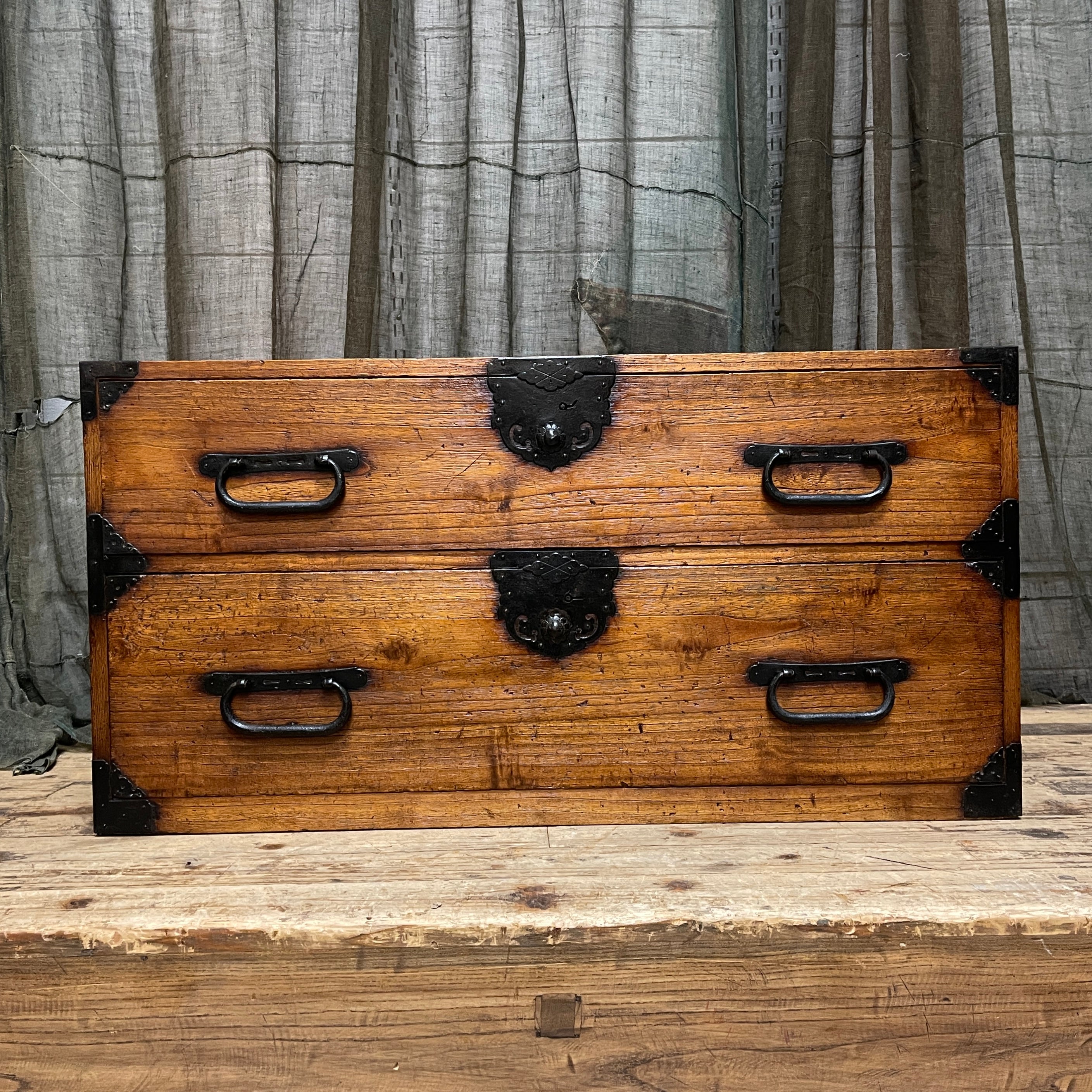 Antique Japanese Low Cabinet - Paulownia & Cypress | Meiji