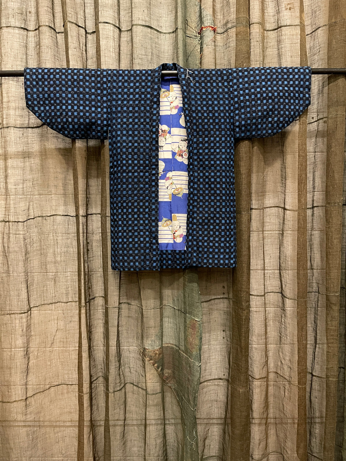 Vintage Japanese Kasuri Cotton Children Kimono | Ensemble