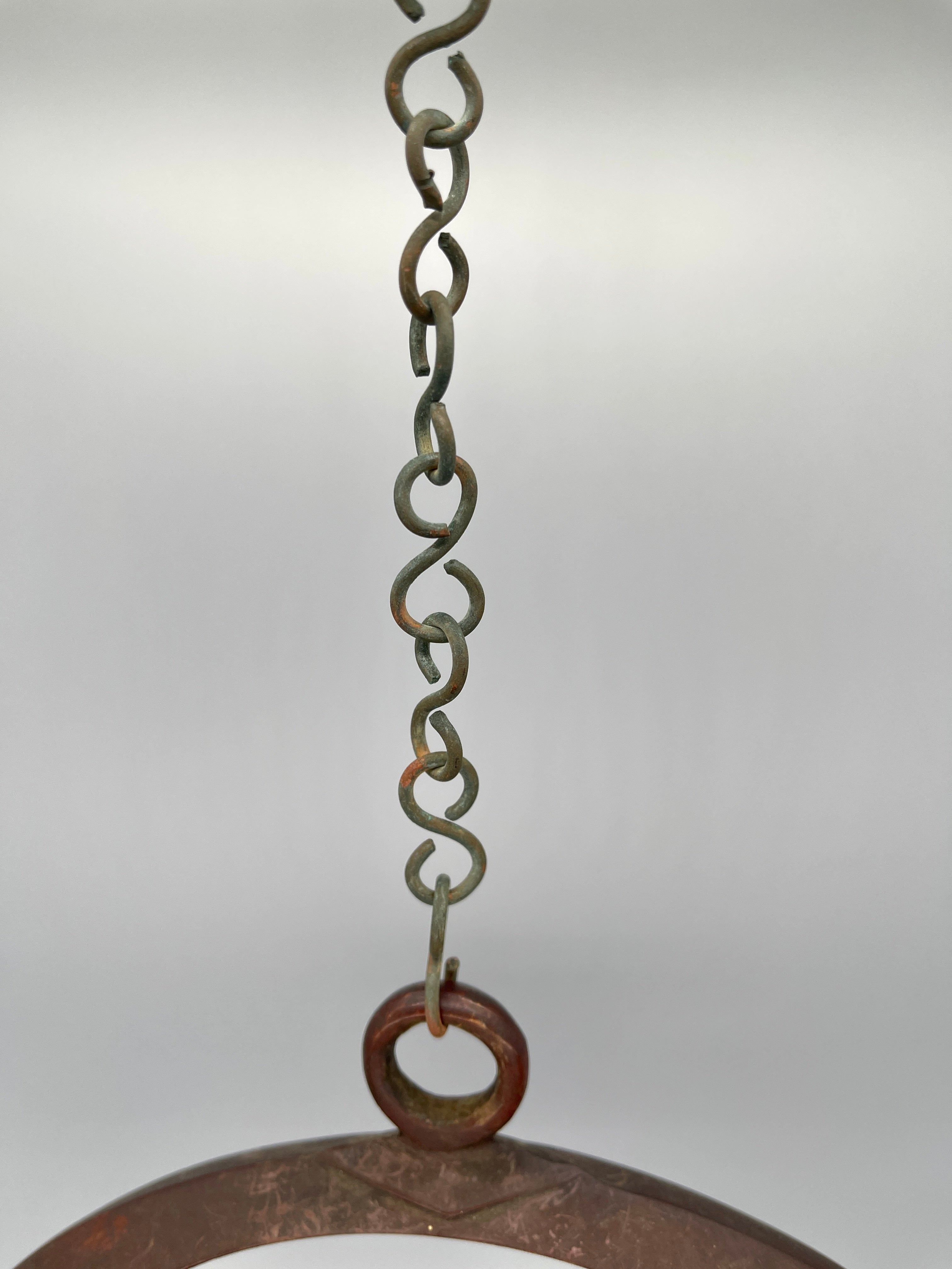 Vintage Japanese Bronze Crescent Moon Hanging Vase