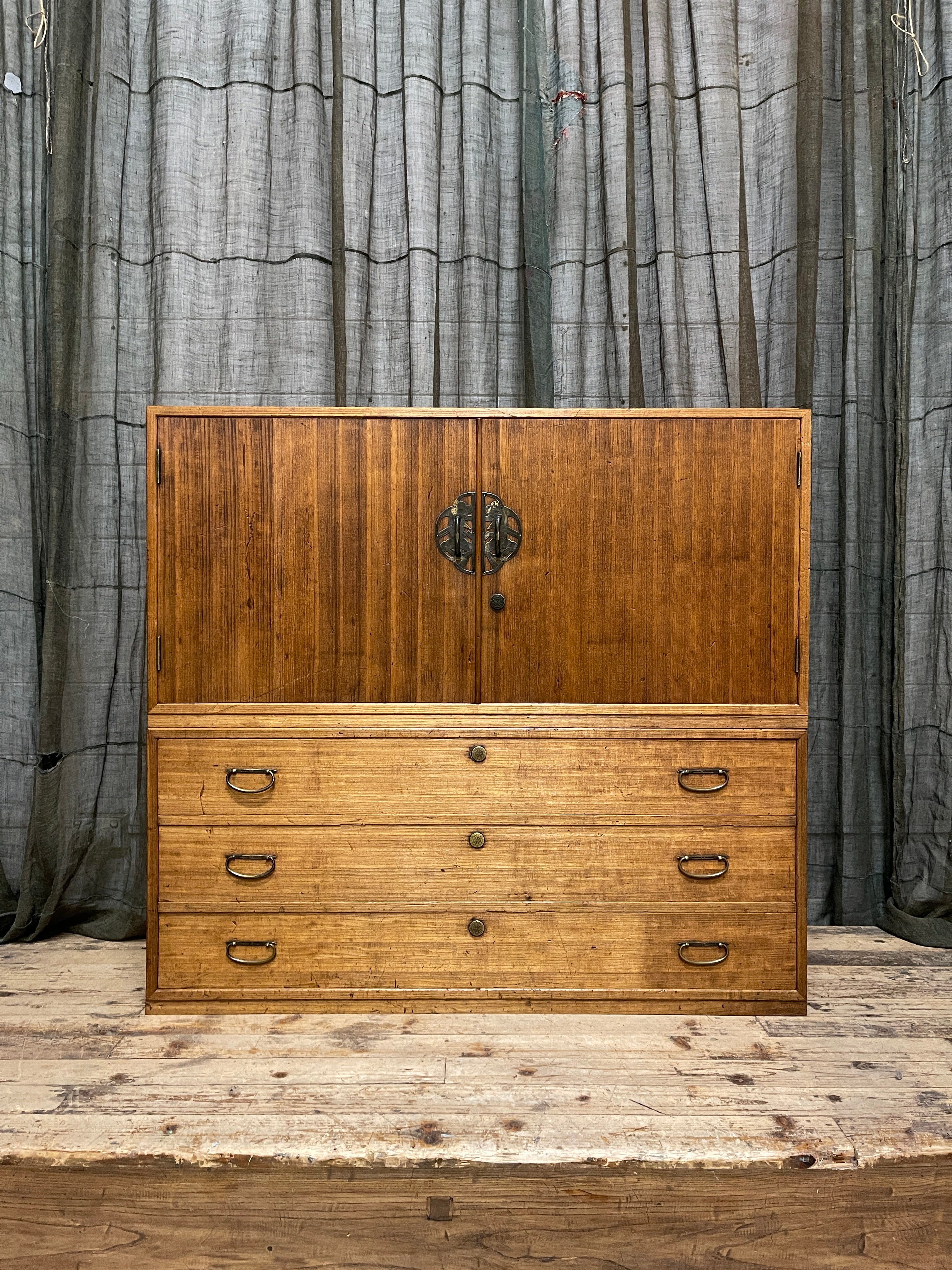 Vintage Japanese Two-Piece Kimono Chest of Drawers - Paulownia | Showa