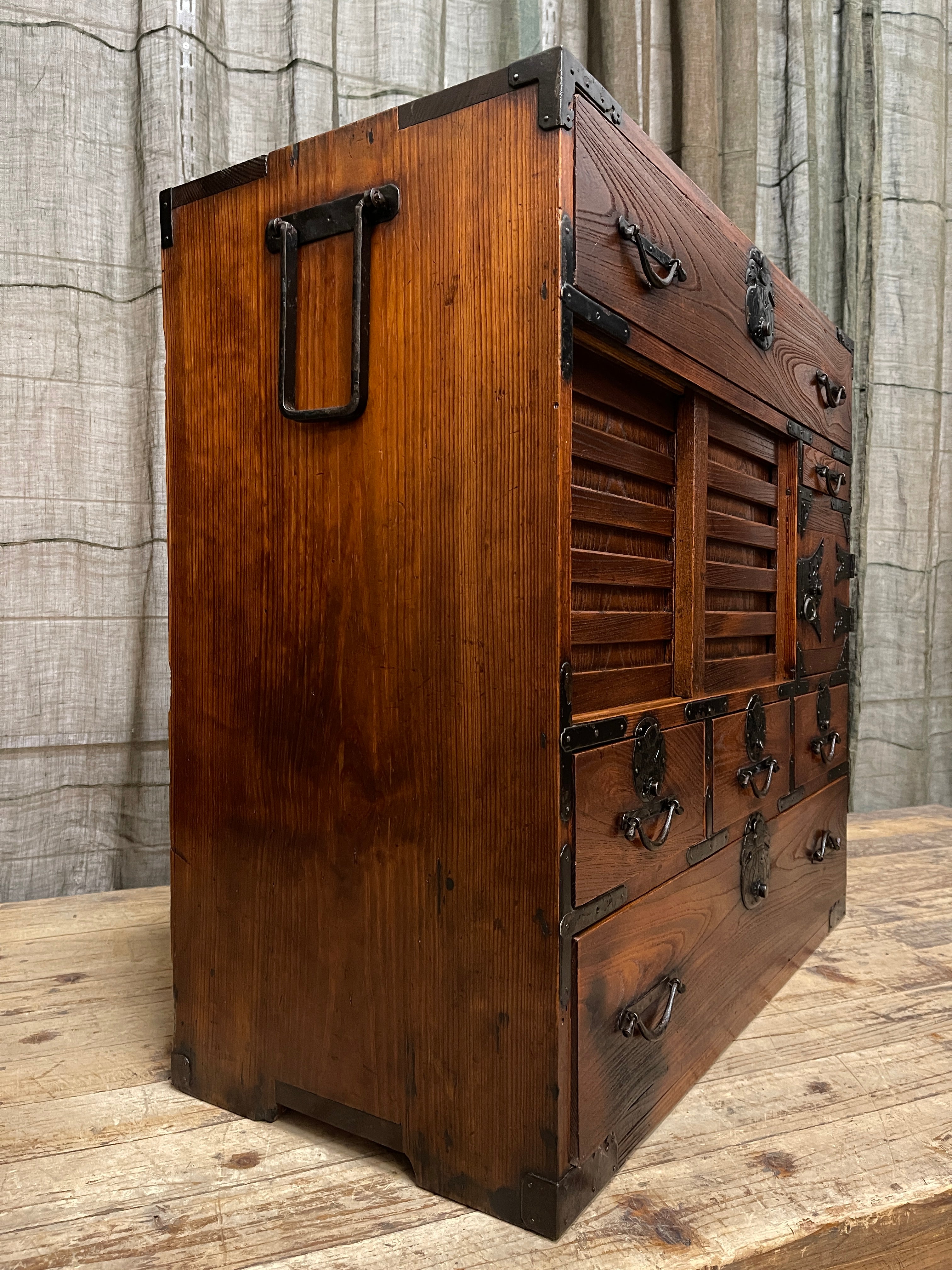Japanese Choba Dansu, Merchant’s Chest from Matsumoto–  Elm | Meiji