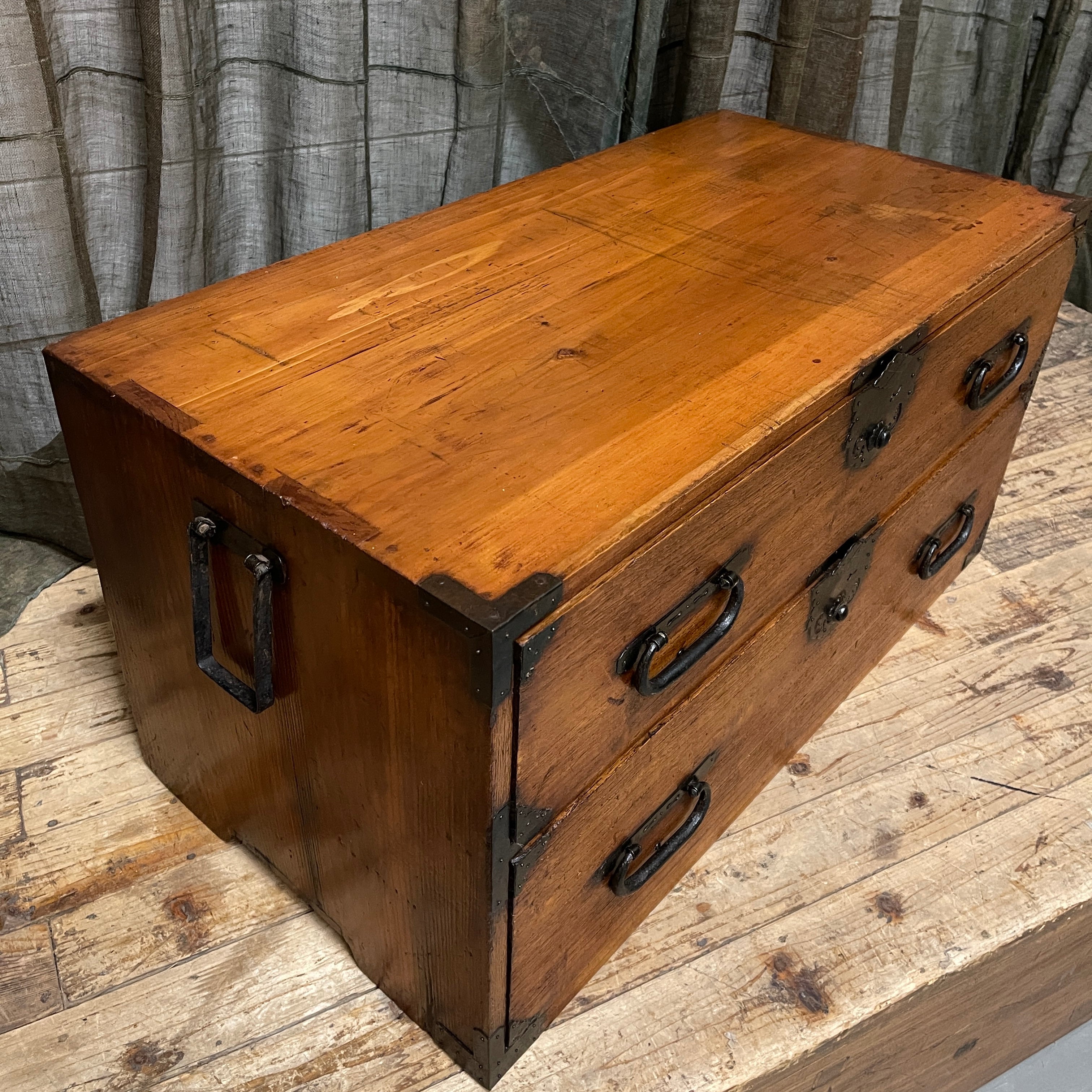 Antique Japanese Low Cabinet - Paulownia & Cypress | Meiji