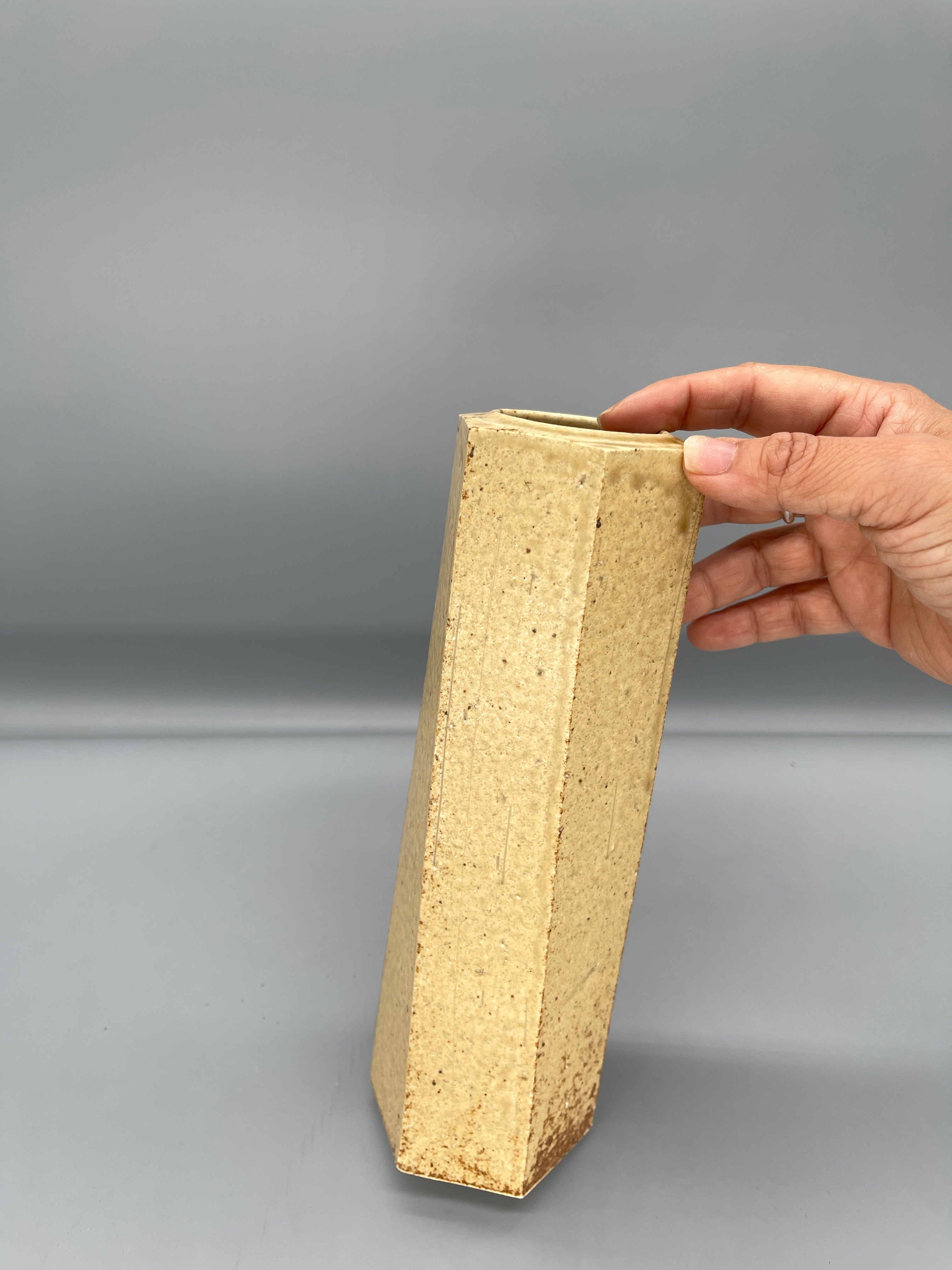 Vintage Japanese Hexagonal Vase By Masaru Komei