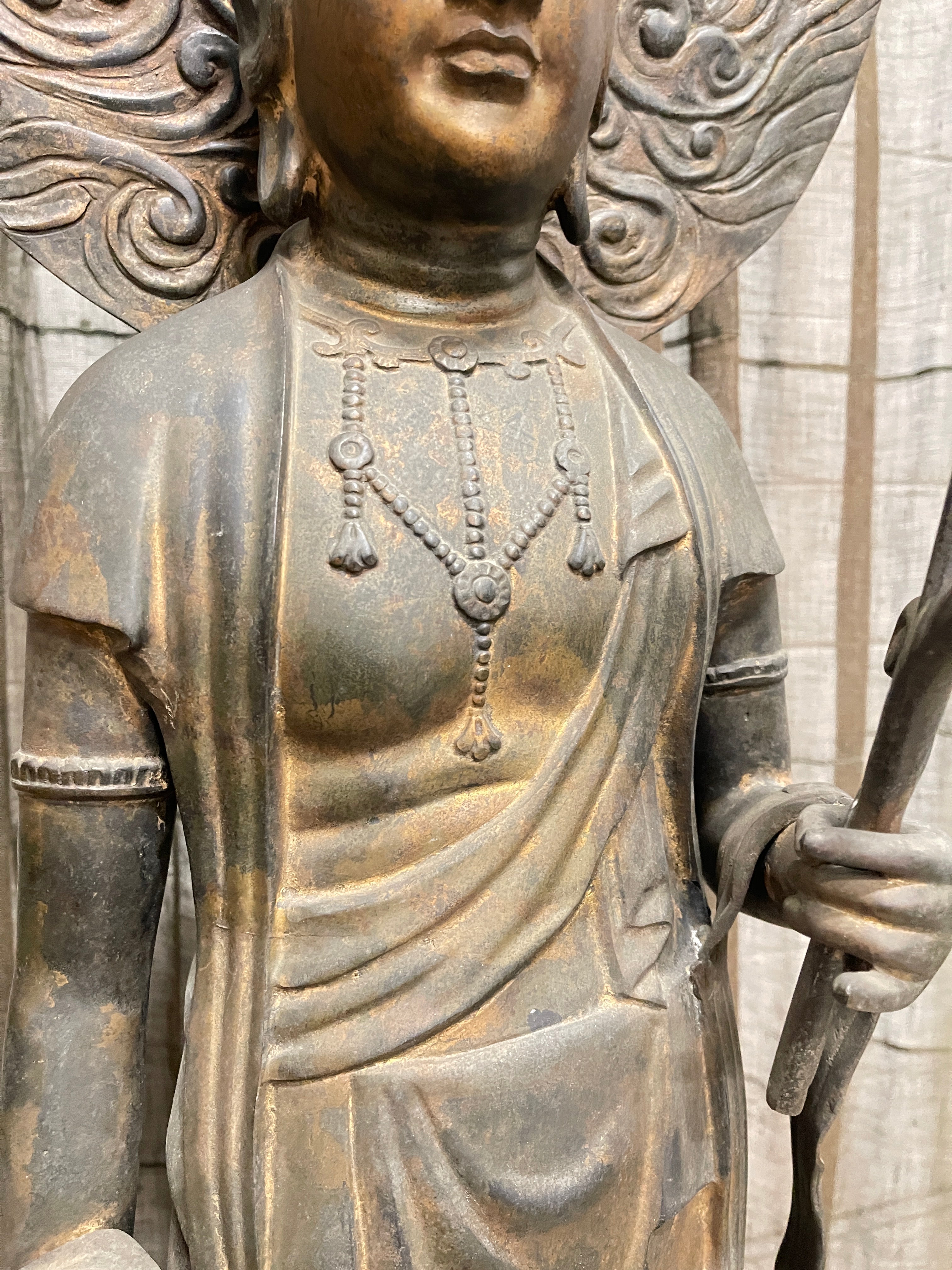 Vintage Japanese Kannon-Bosatsu Statue - Bronze | Mid-Century