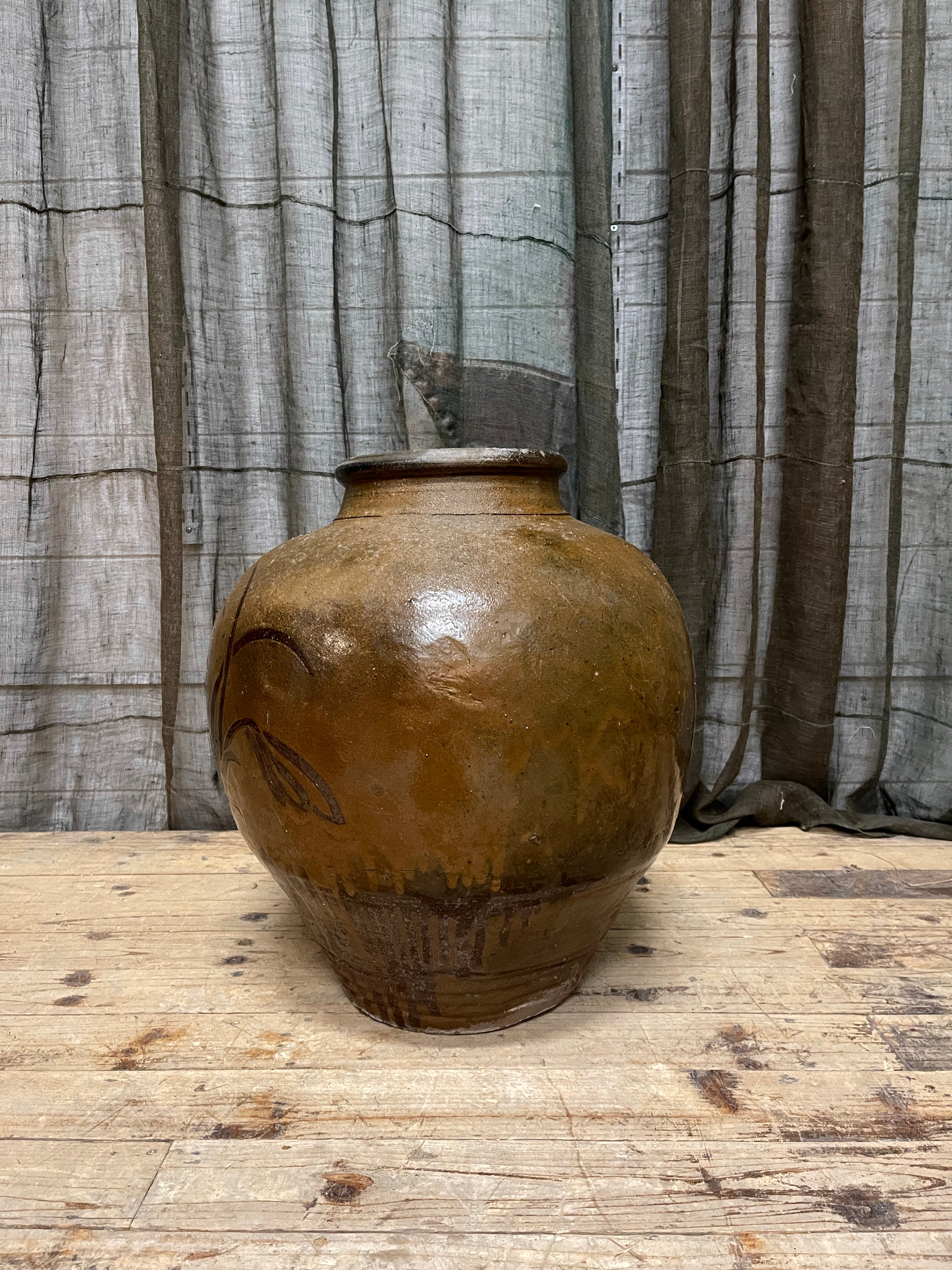 Antique Chinese Martaban Pottery storage Jar