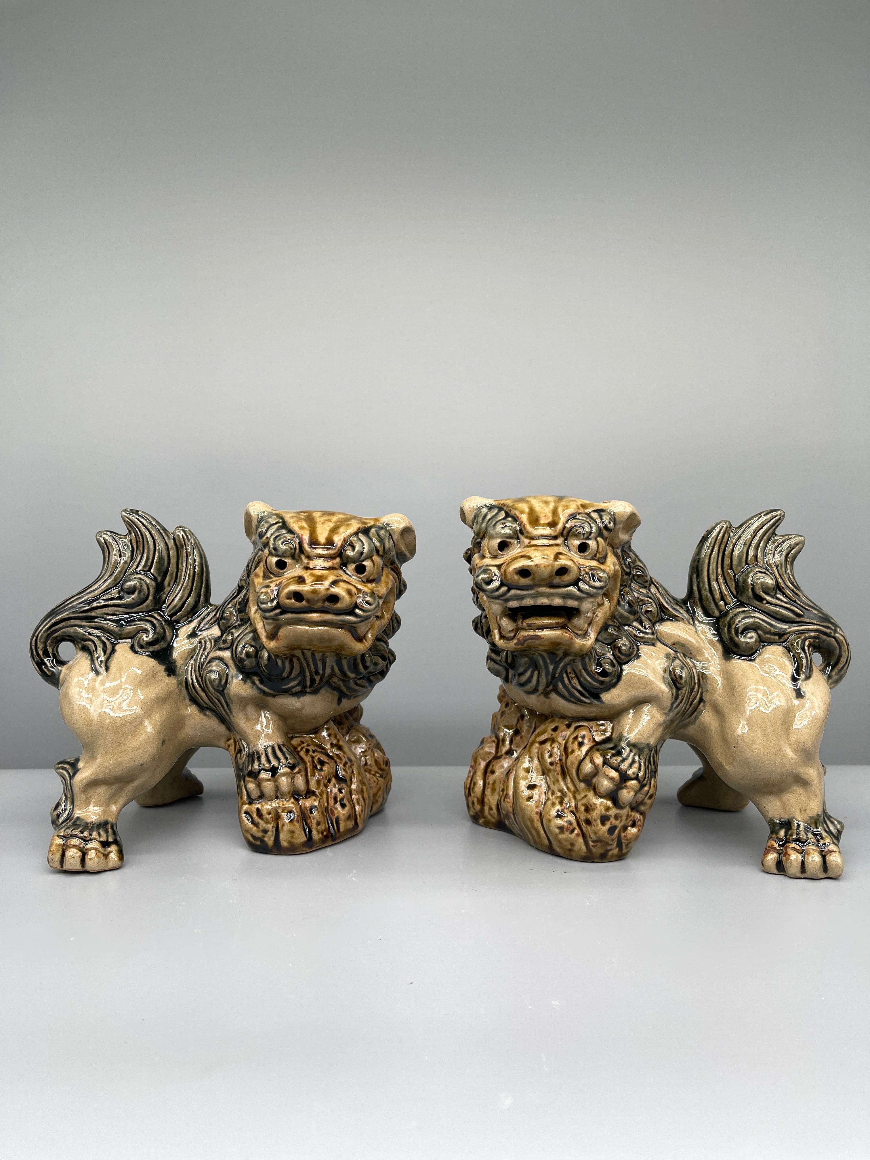 Pair Of Japanese Pottery Shi-Shi | c.1960
