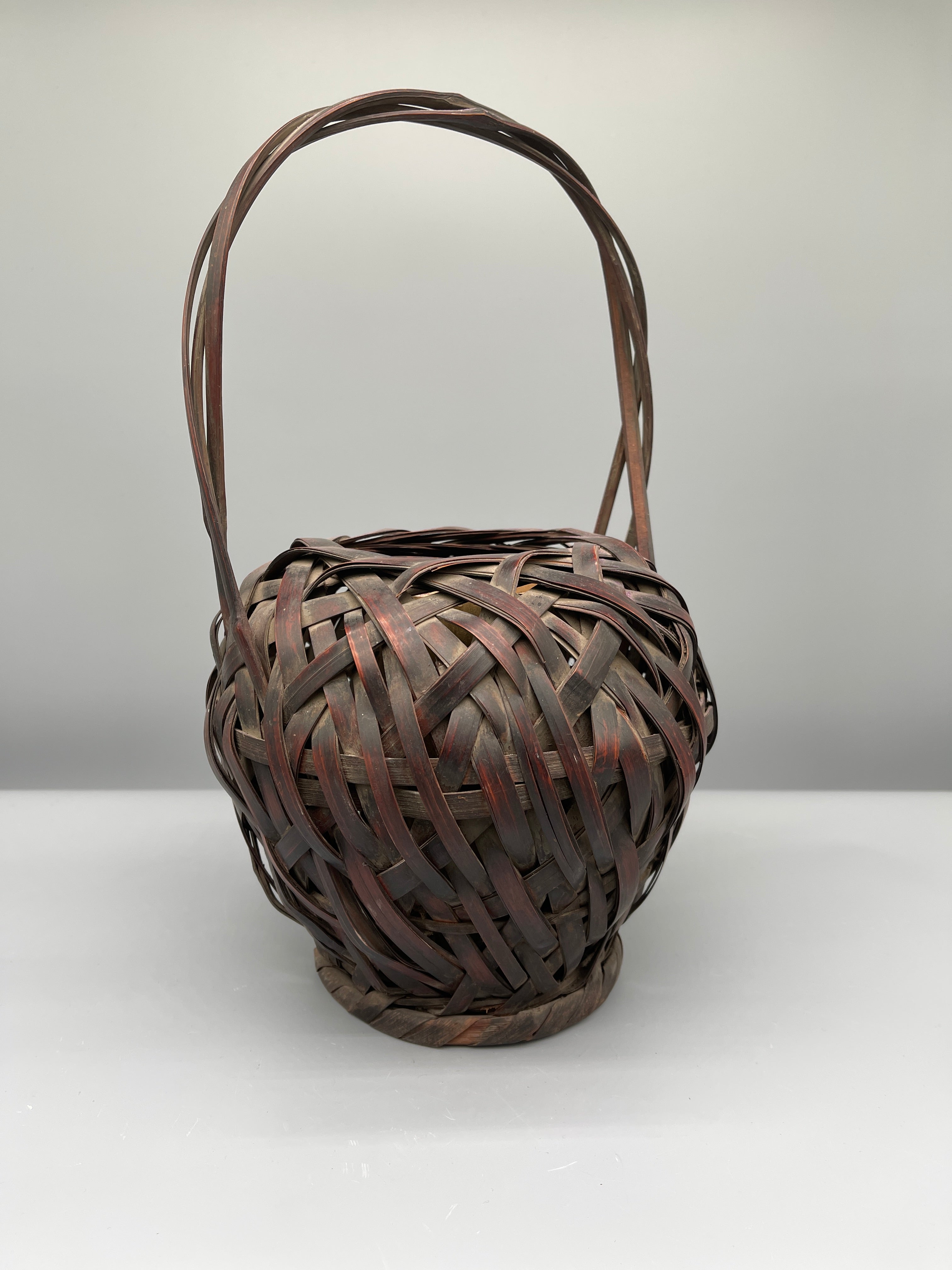 Vintage Japanese Woven Bamboo Ikebana Basket