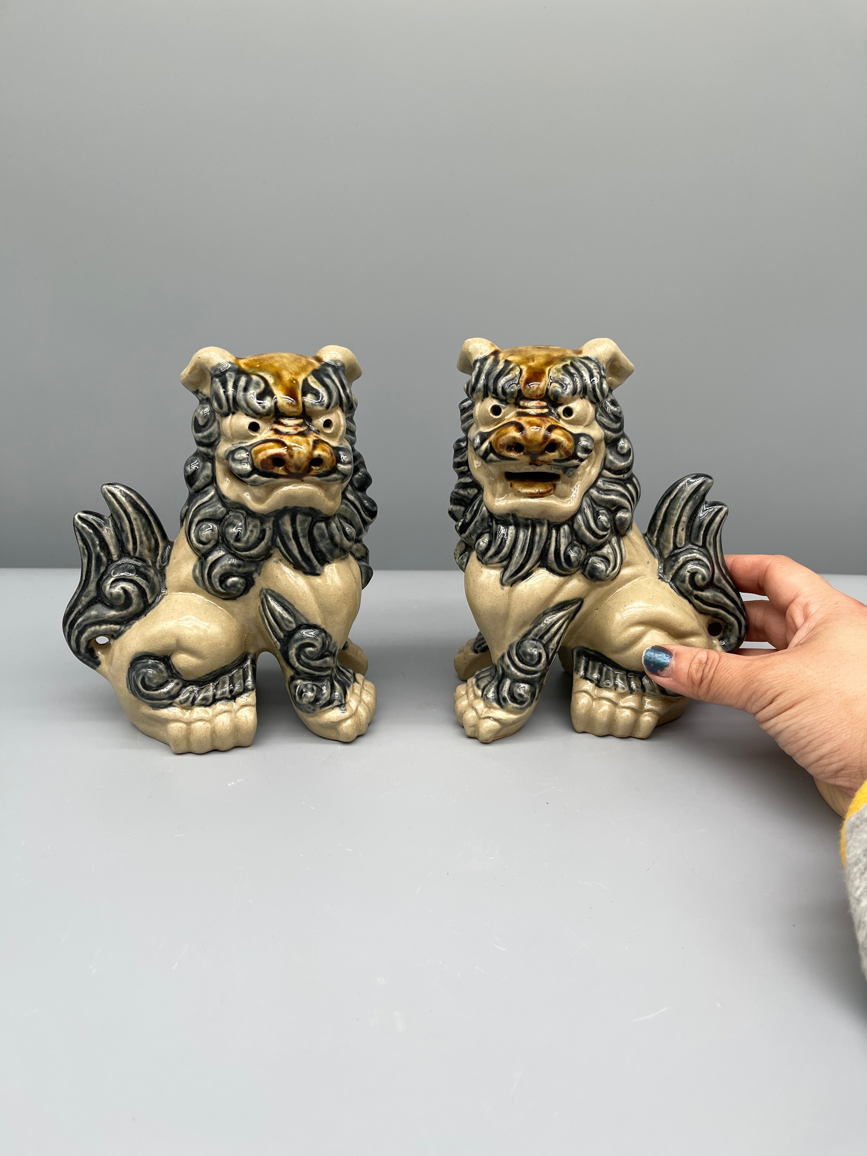 A Pair Of Japanese Pottery Shi-Shi | c.1960