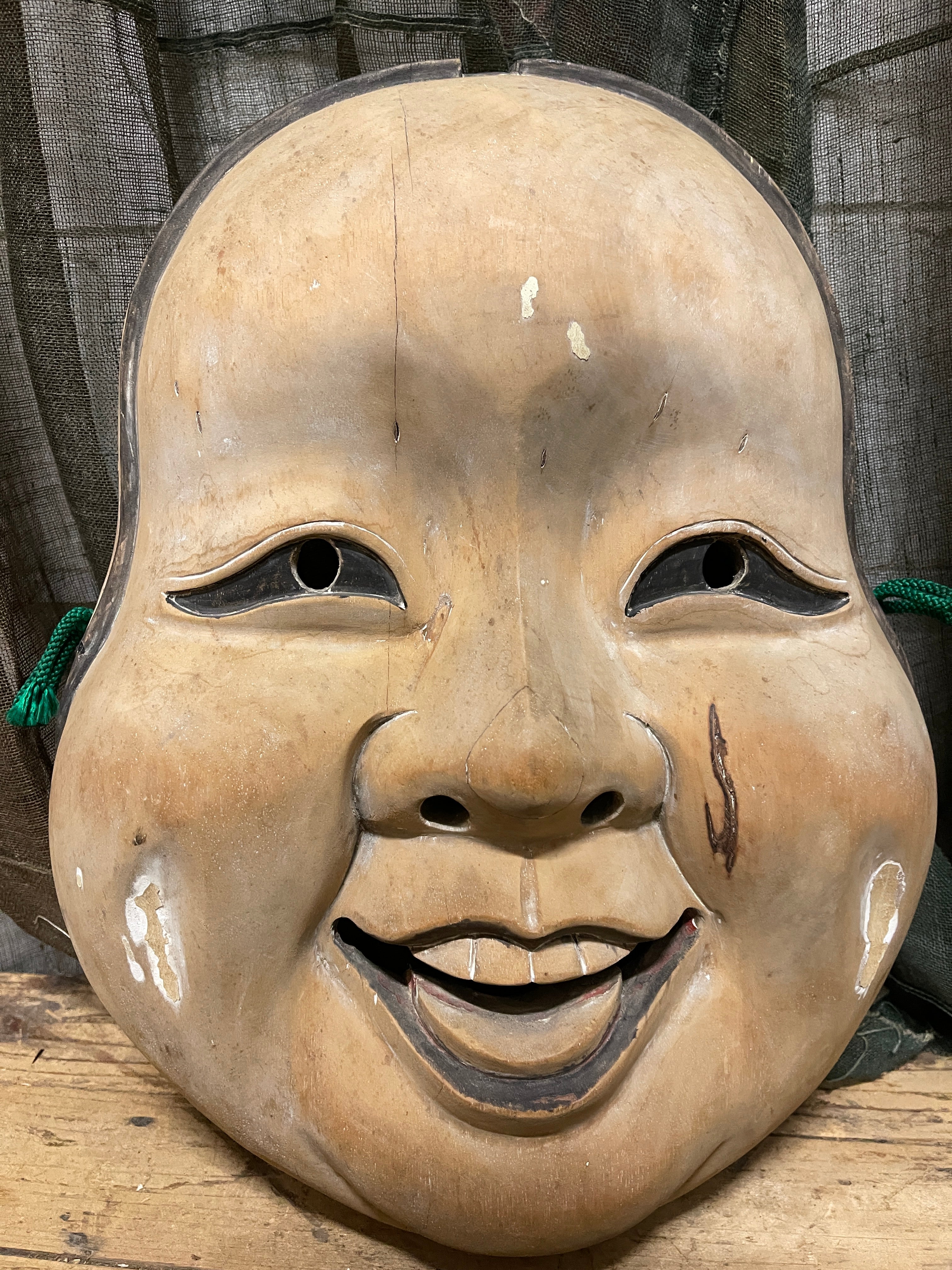 Large Hand Carved Otafuku Mask