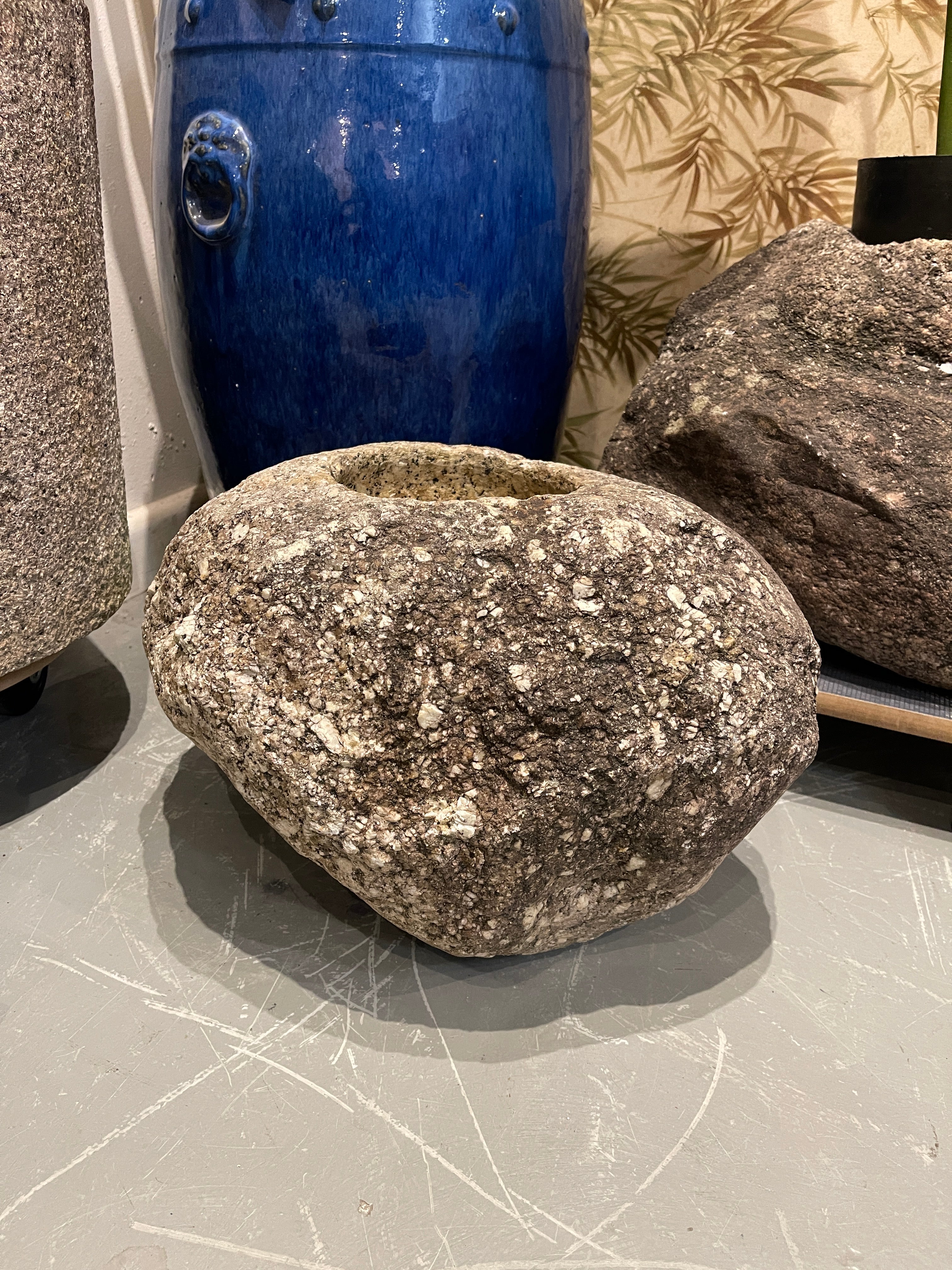 Japanese Chozubachi, Stone Water Basin - Granite | Meiji