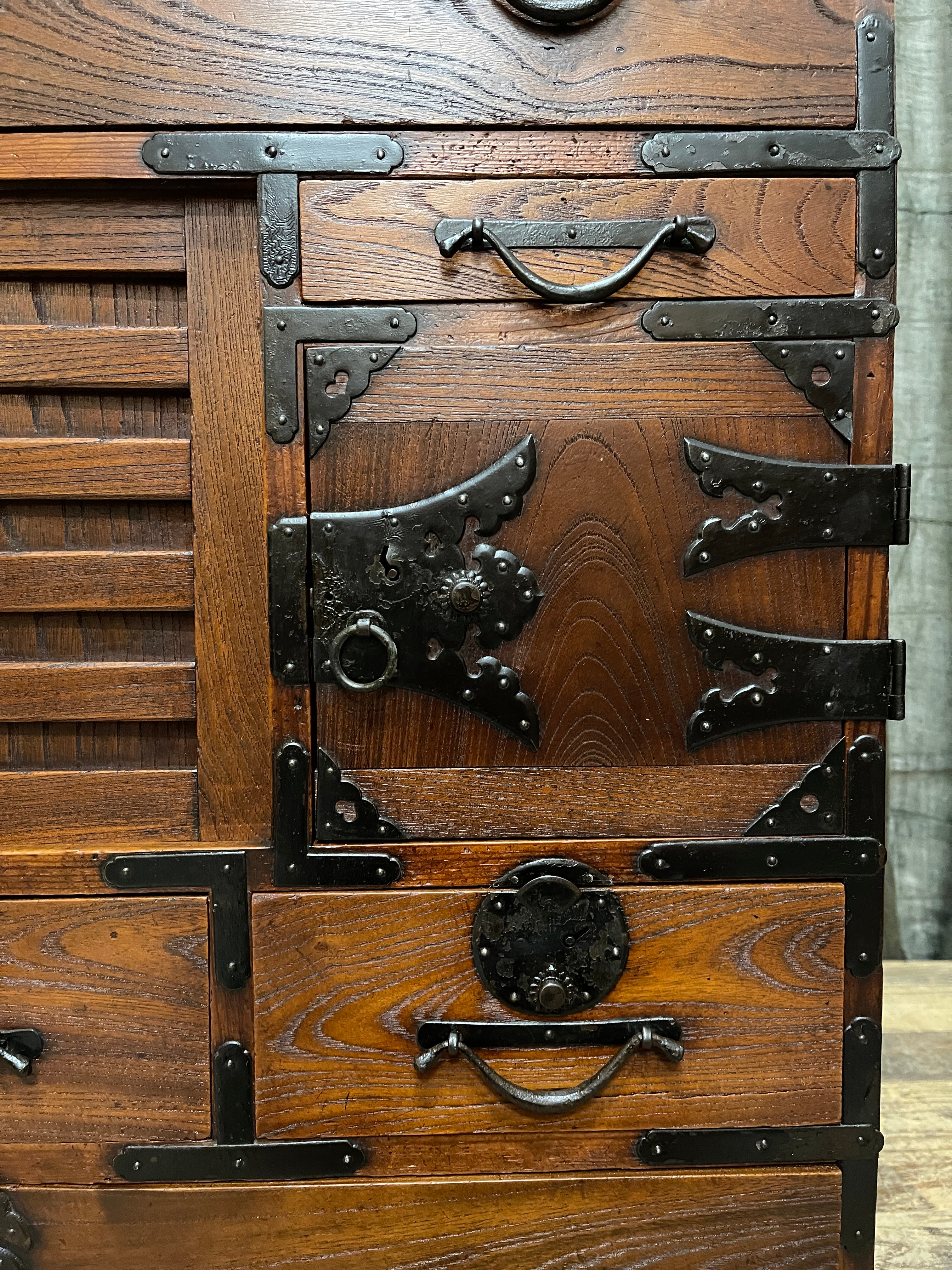 Japanese Choba Dansu, Merchant’s Chest from Matsumoto–  Elm | Meiji
