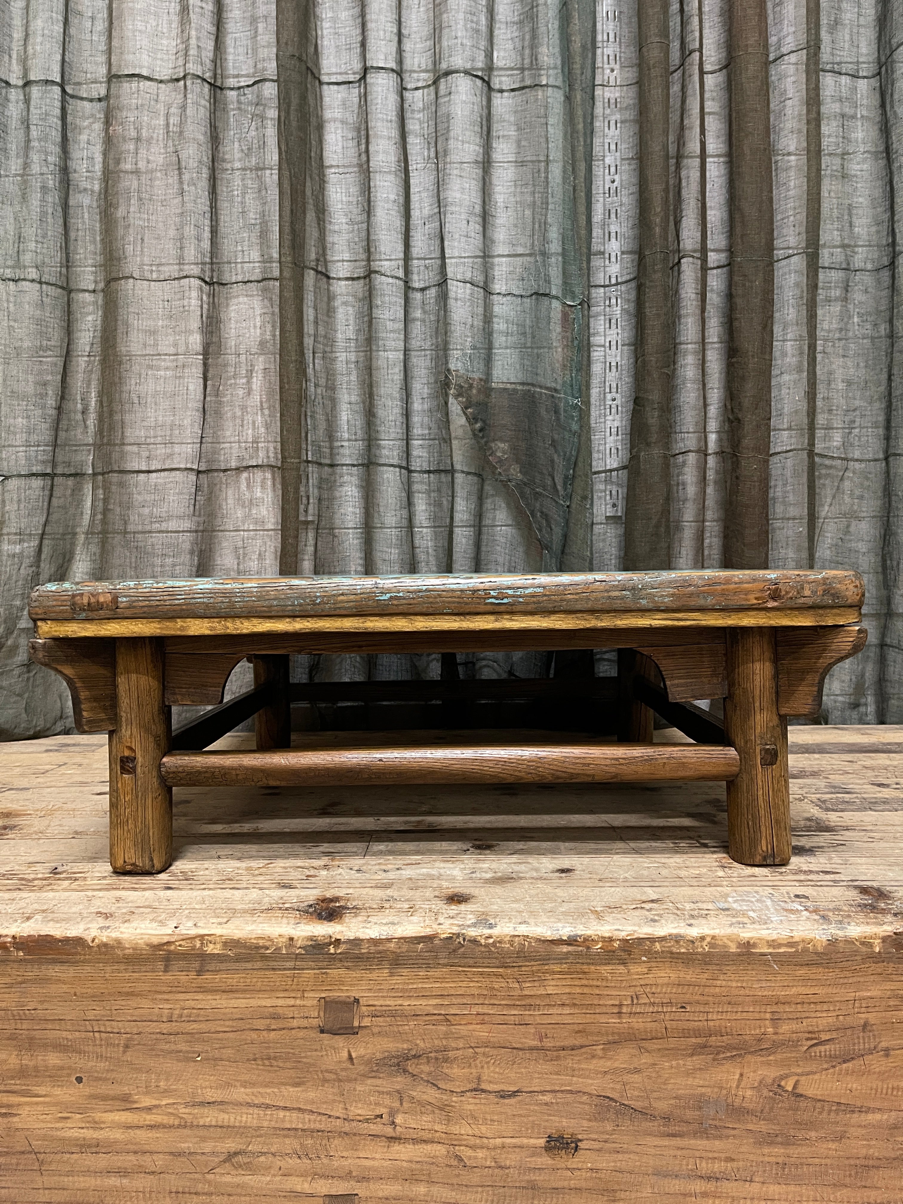 Antique Chinese Square Low Table From Shanxi Province| Elm