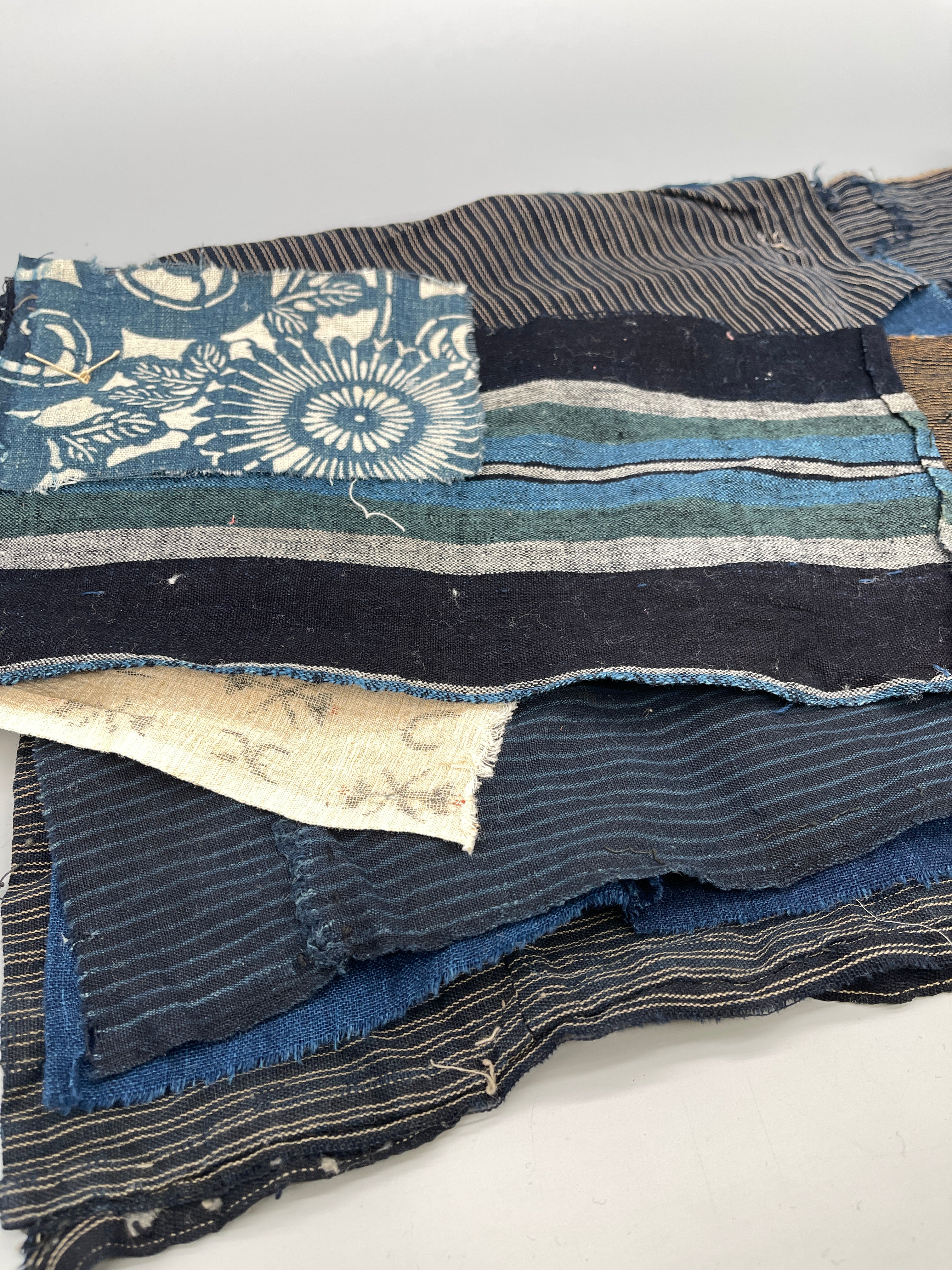 Vintage Japanese Indigo Boro Fabric Bundle