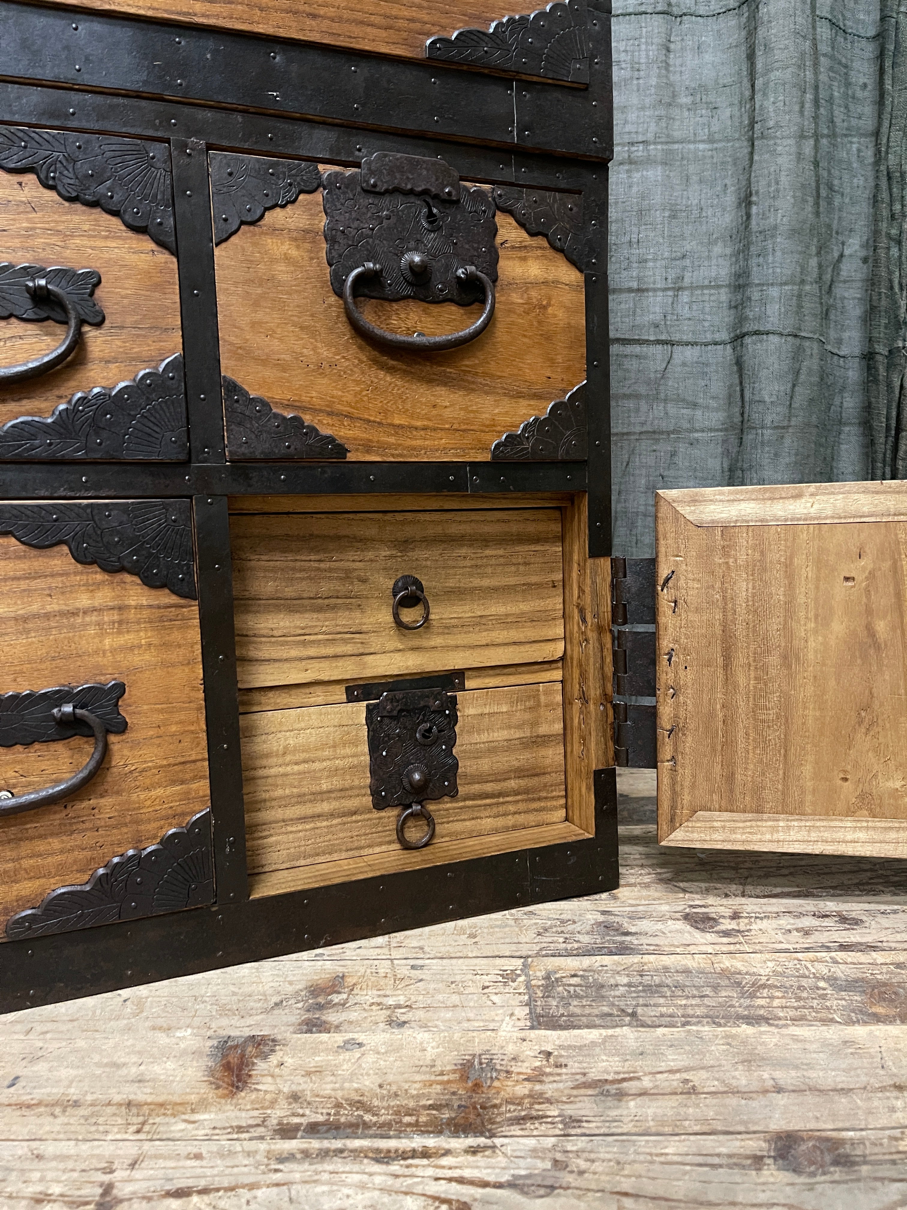 Isho Dansu, Rare Japanese Two Piece Clothing Chest - Paulownia | Meiji