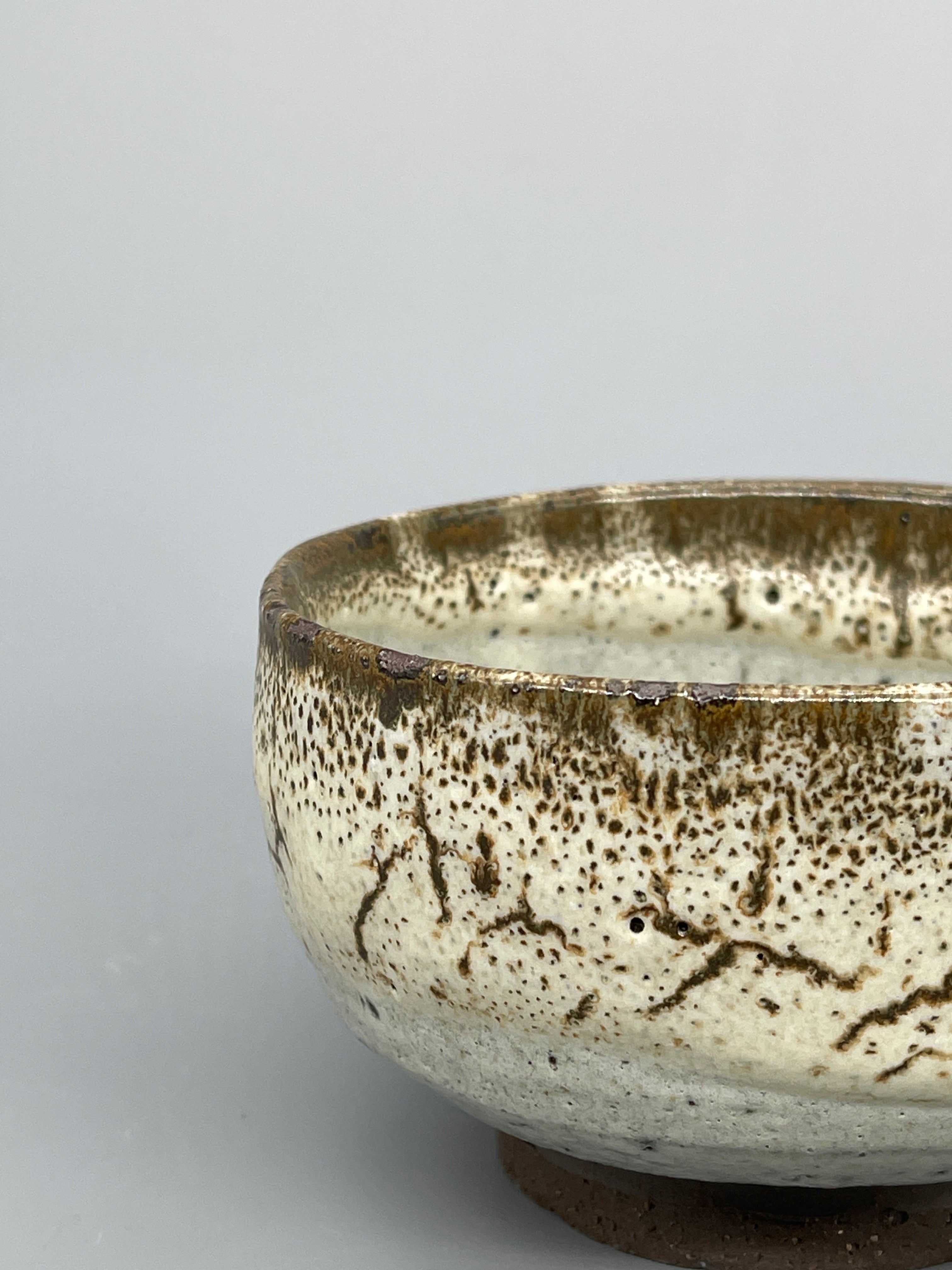 Vintage Japanese Matcha Bowl, Chawan - Shino Glaze