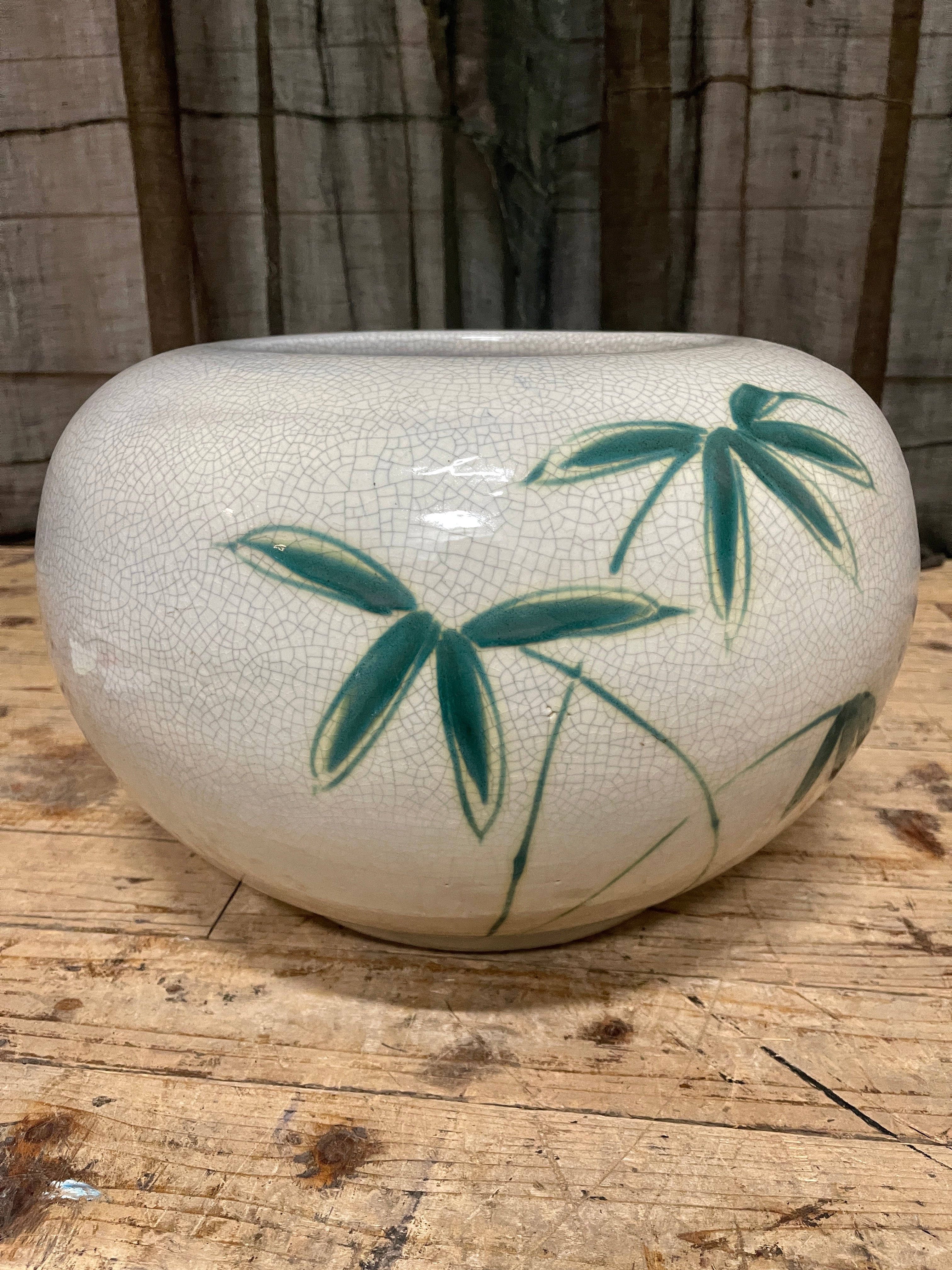 Japanese Porcelain Crackle glaze Hibachi | c.1960
