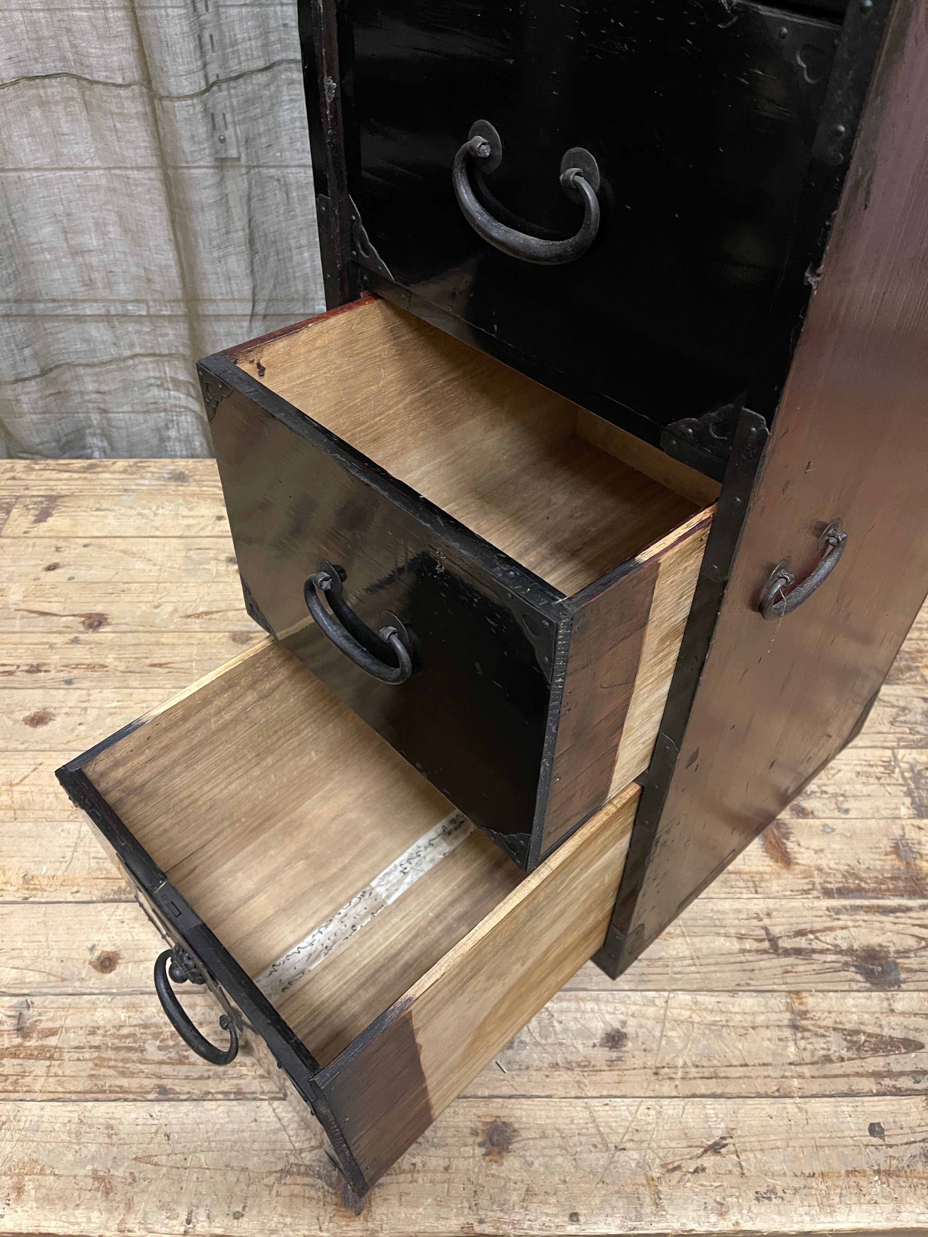 Japanese Lacquered Chest From Yamagata - Cypress | Meiji