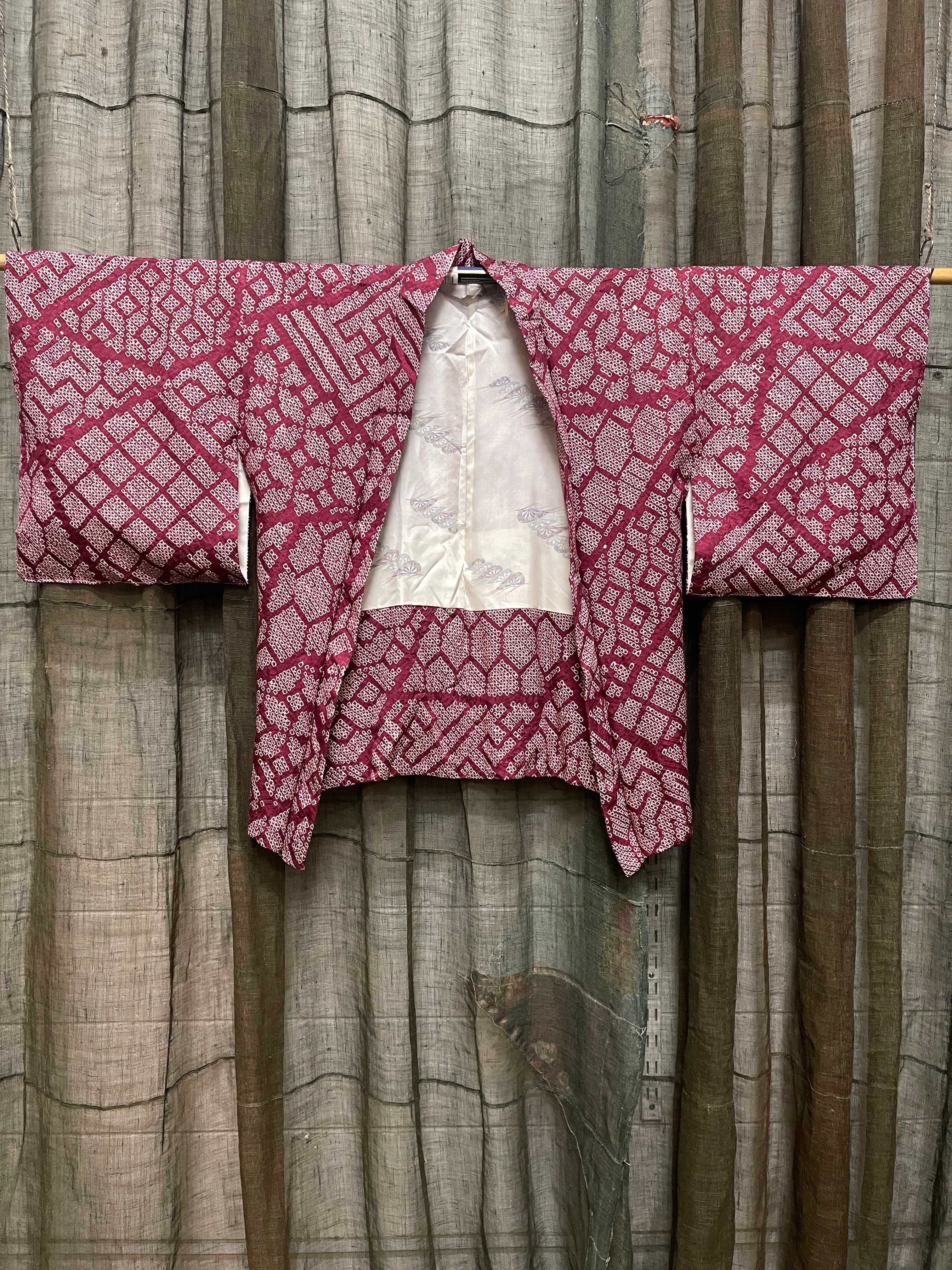 Japanese Haori-Kimono Jacket - Shibori Tie Dye Silk
