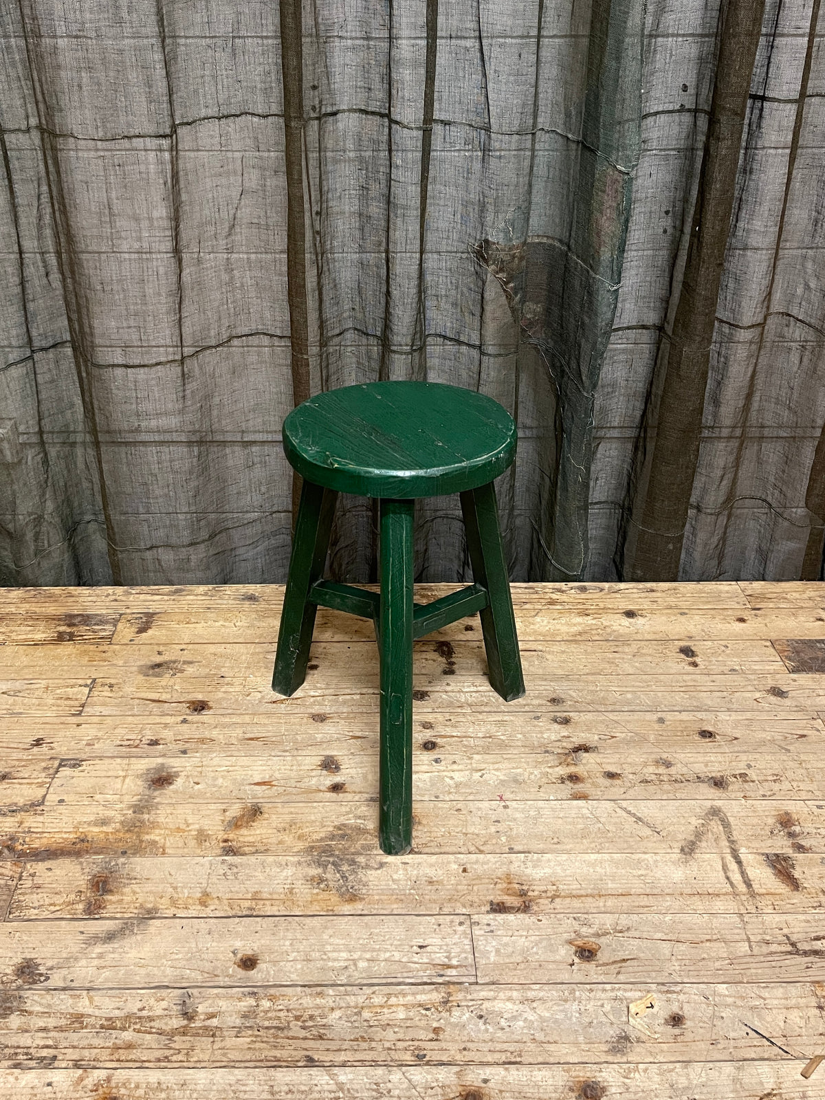 Chinese Provincial Stool - Green