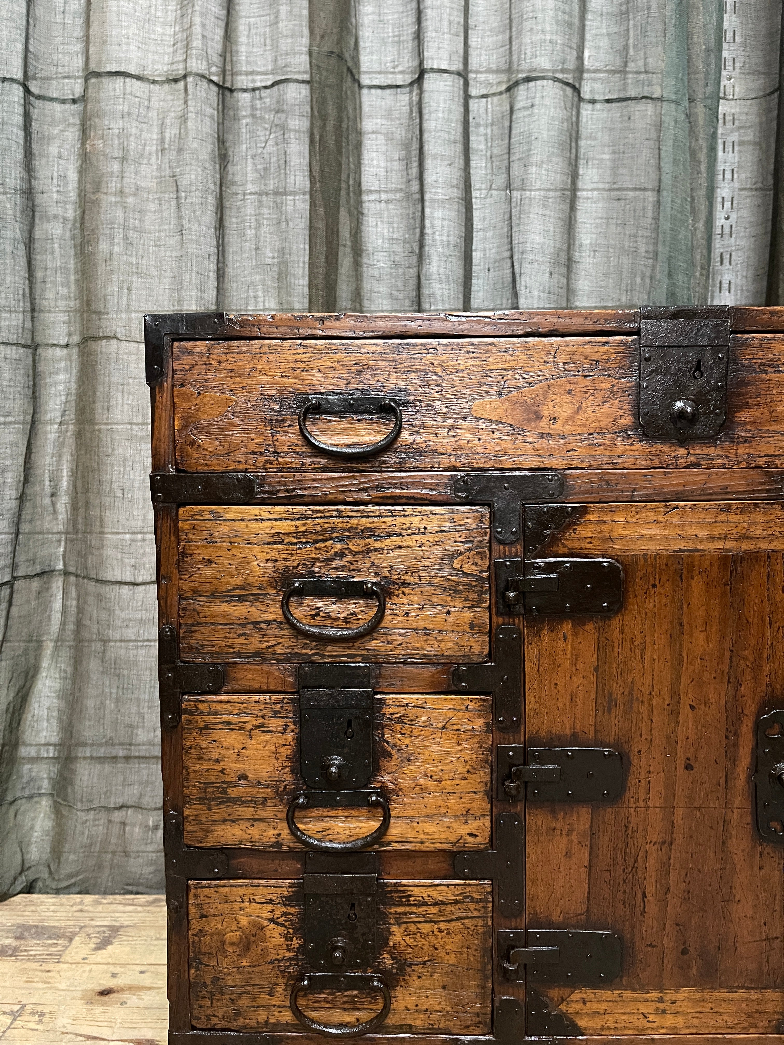 Antique Japanese Choba Dansu, Merchant’s Chest – Cypress & Paulownia | Edo, Mid 1800's