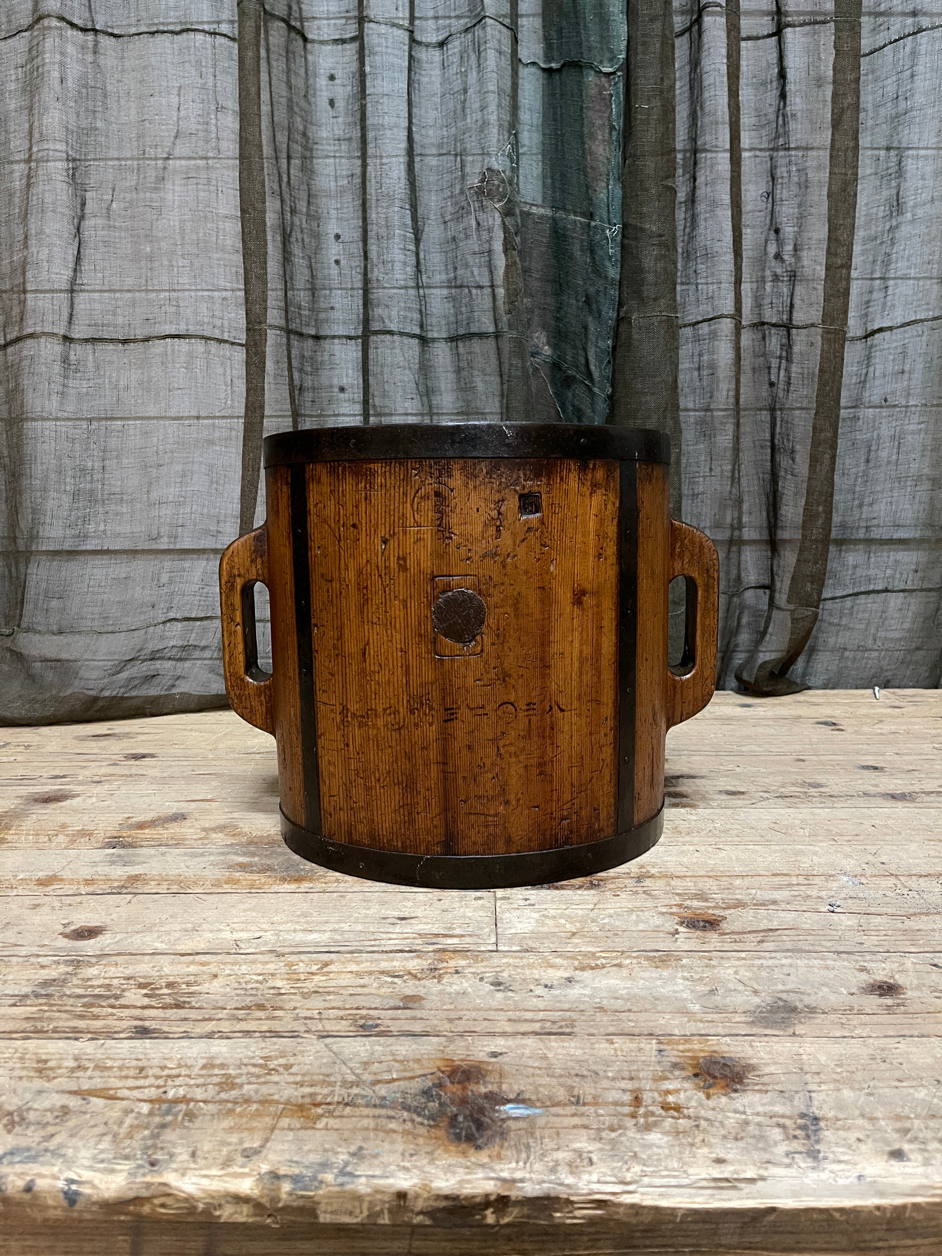 Tomasu, Antique Japanese Rice Measure Bucket