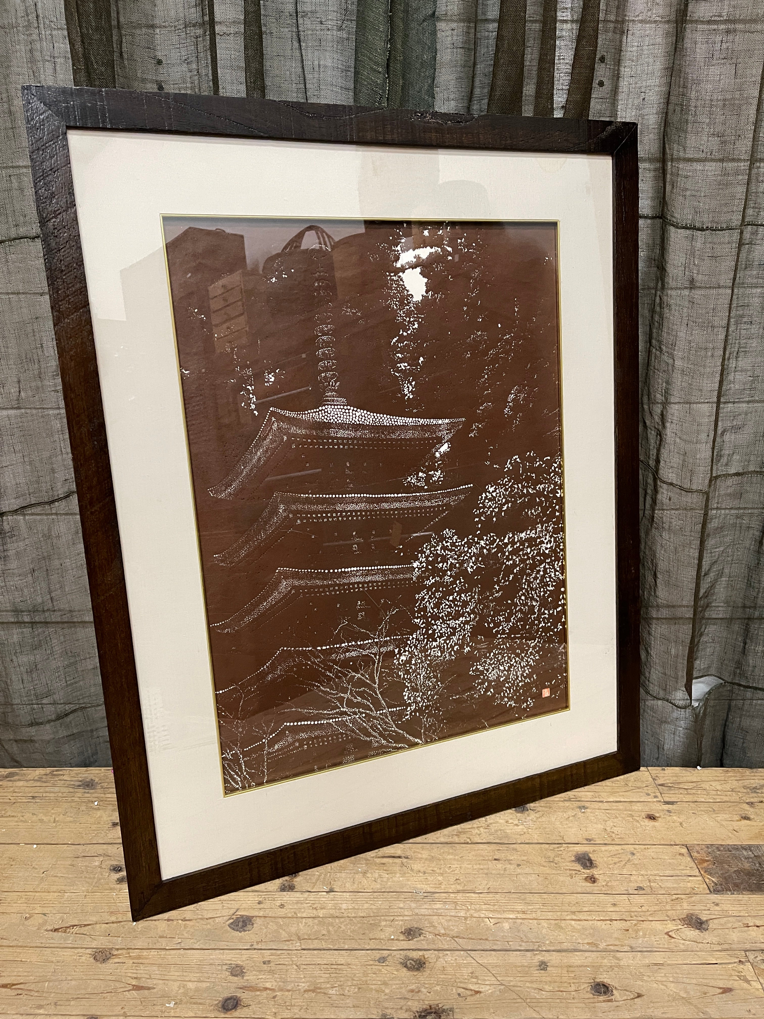 Japanese Traditional KIRIE, Papercutting - Framed