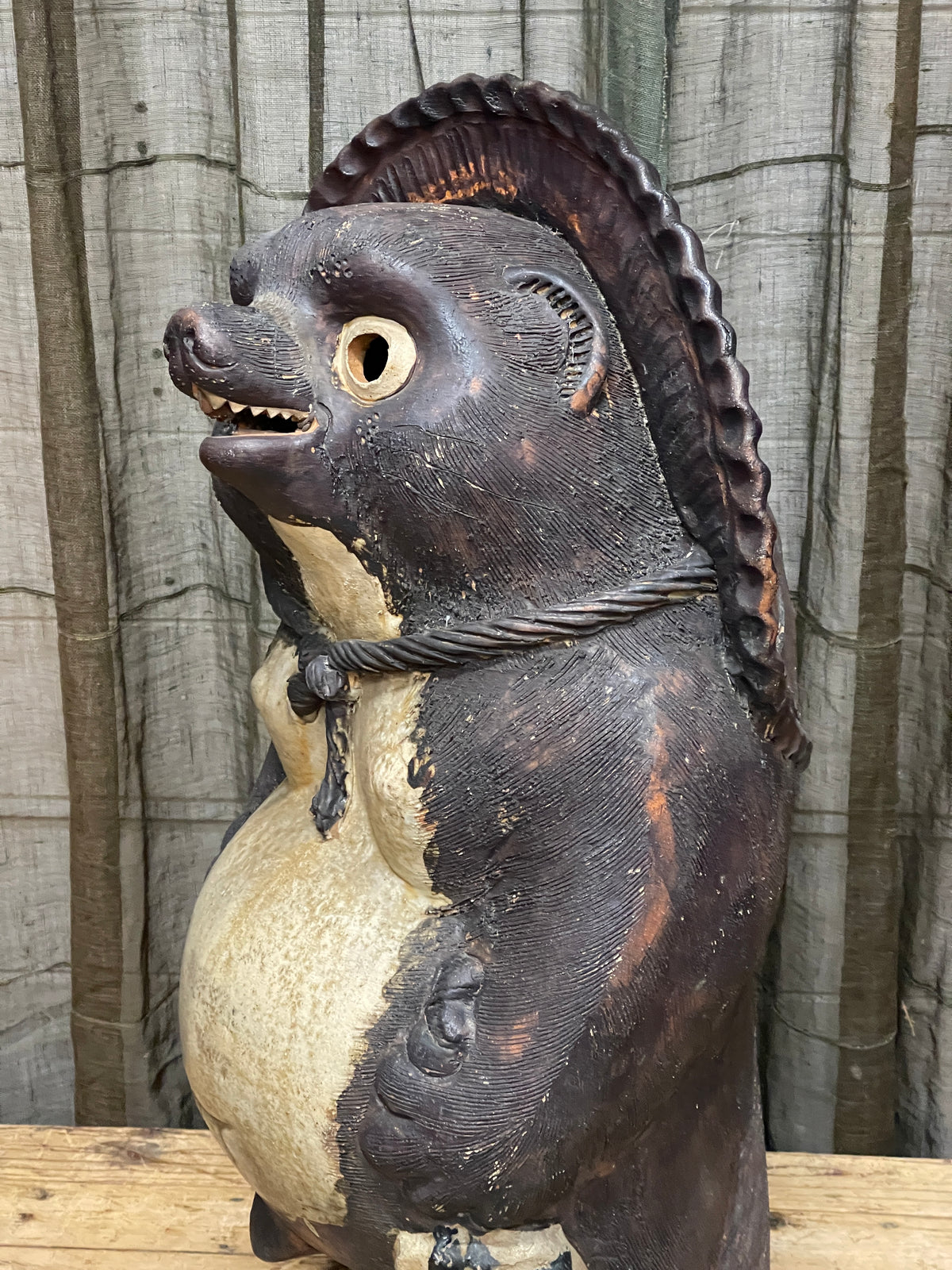 Vintage Japanese Ceramic Tanuki Statue | Large