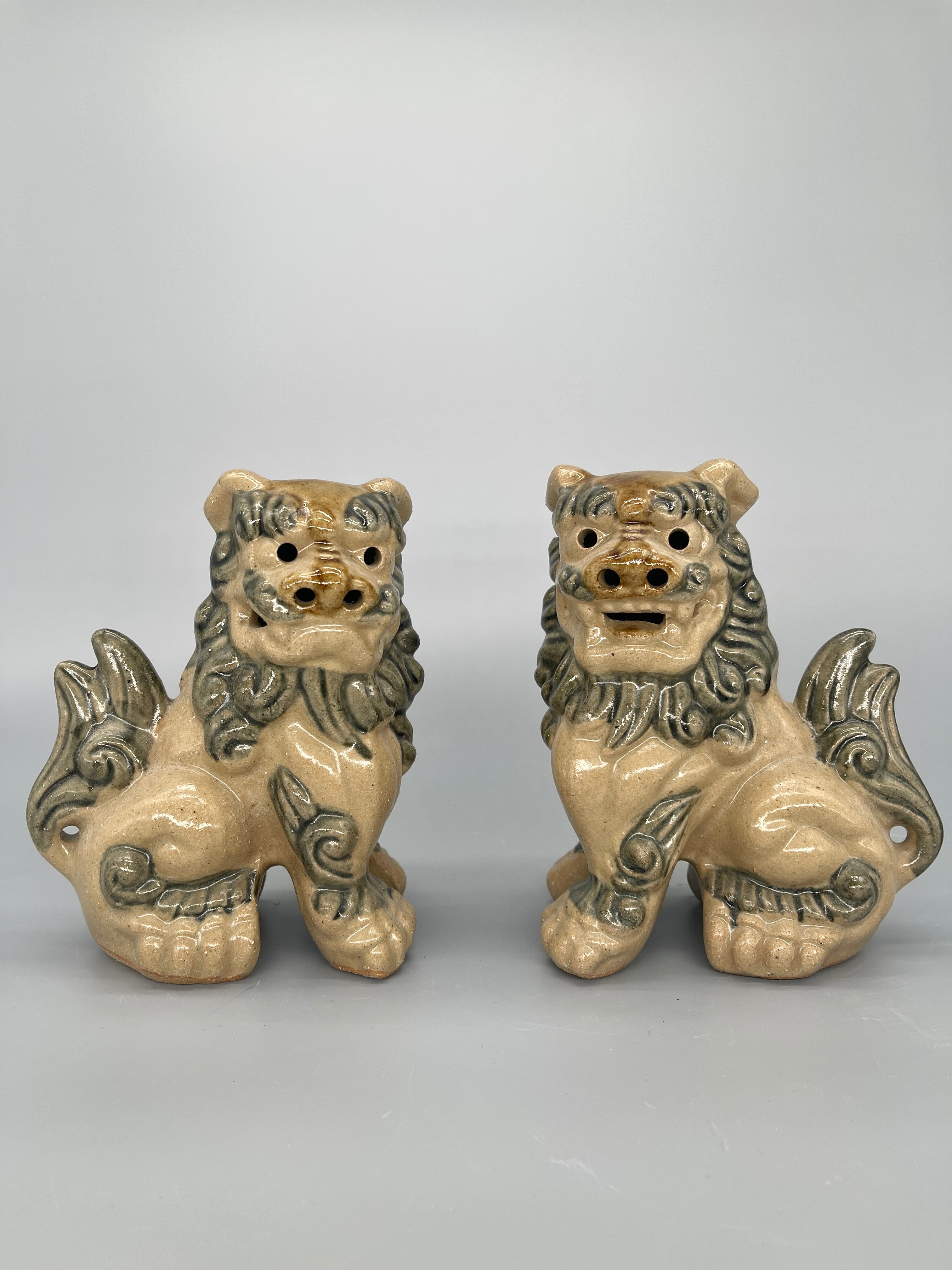 A Pair Of Japanese Pottery Shi-Shi | c.1960