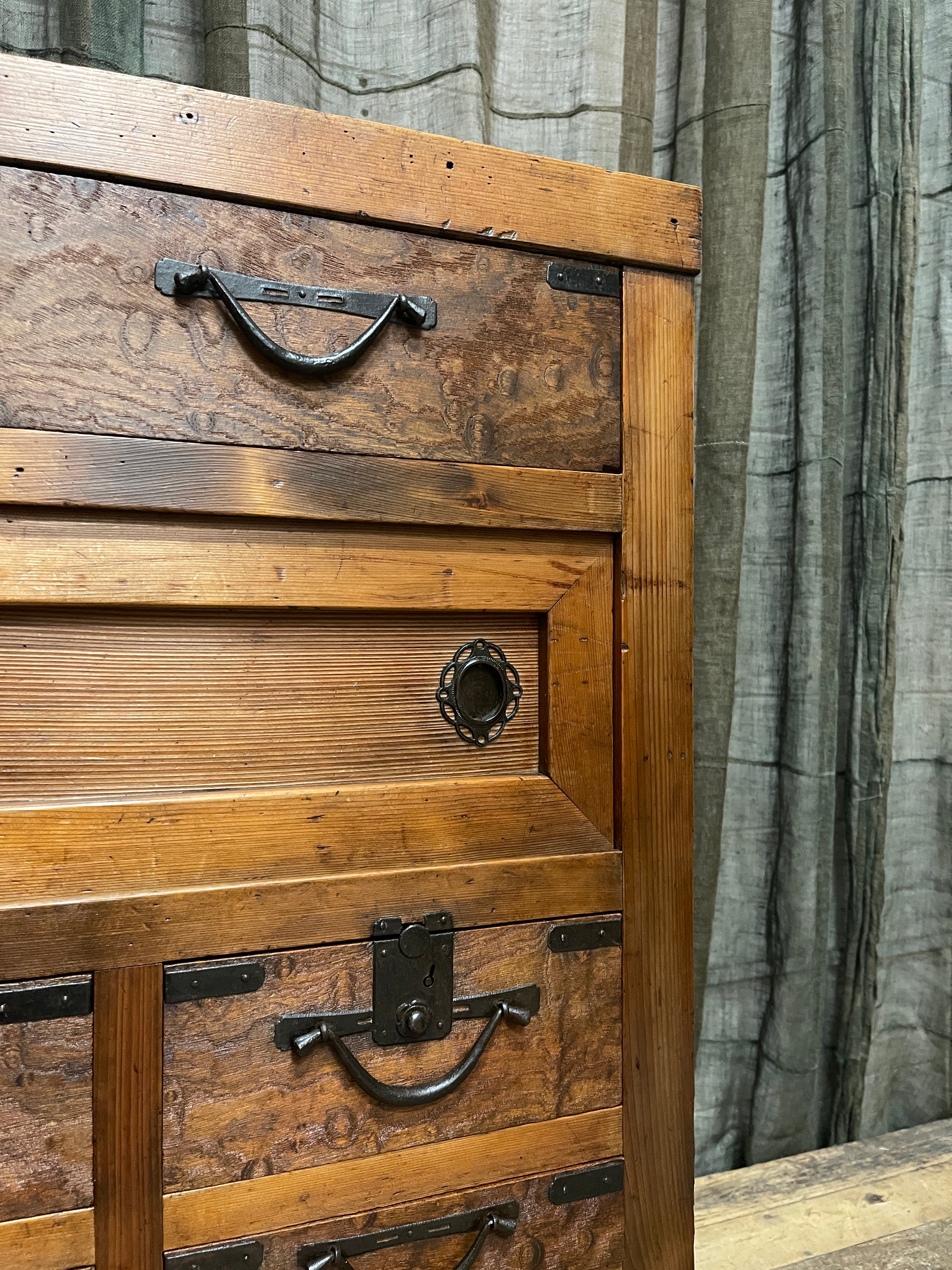 Antique Japanese Choba Dansu Merchants Cabinet - Cypress & Elm | Meiji