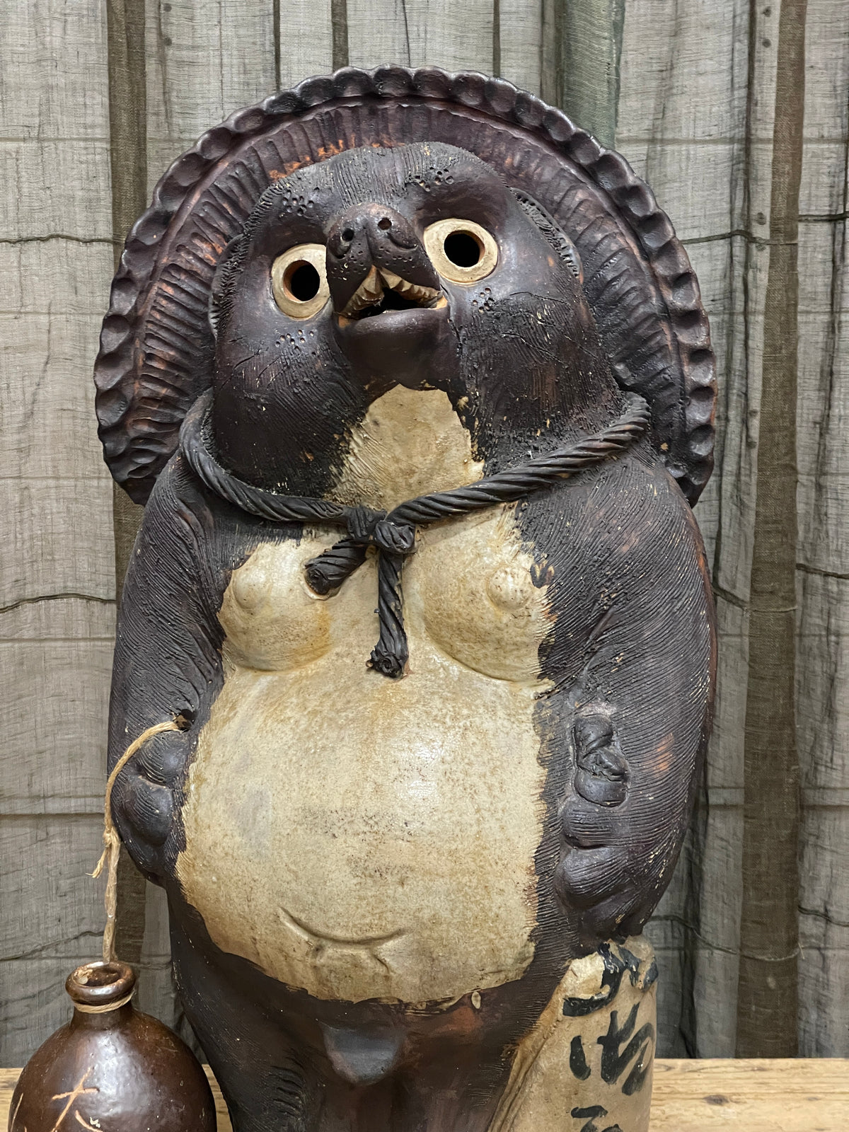 Vintage Japanese Ceramic Tanuki Statue | Large