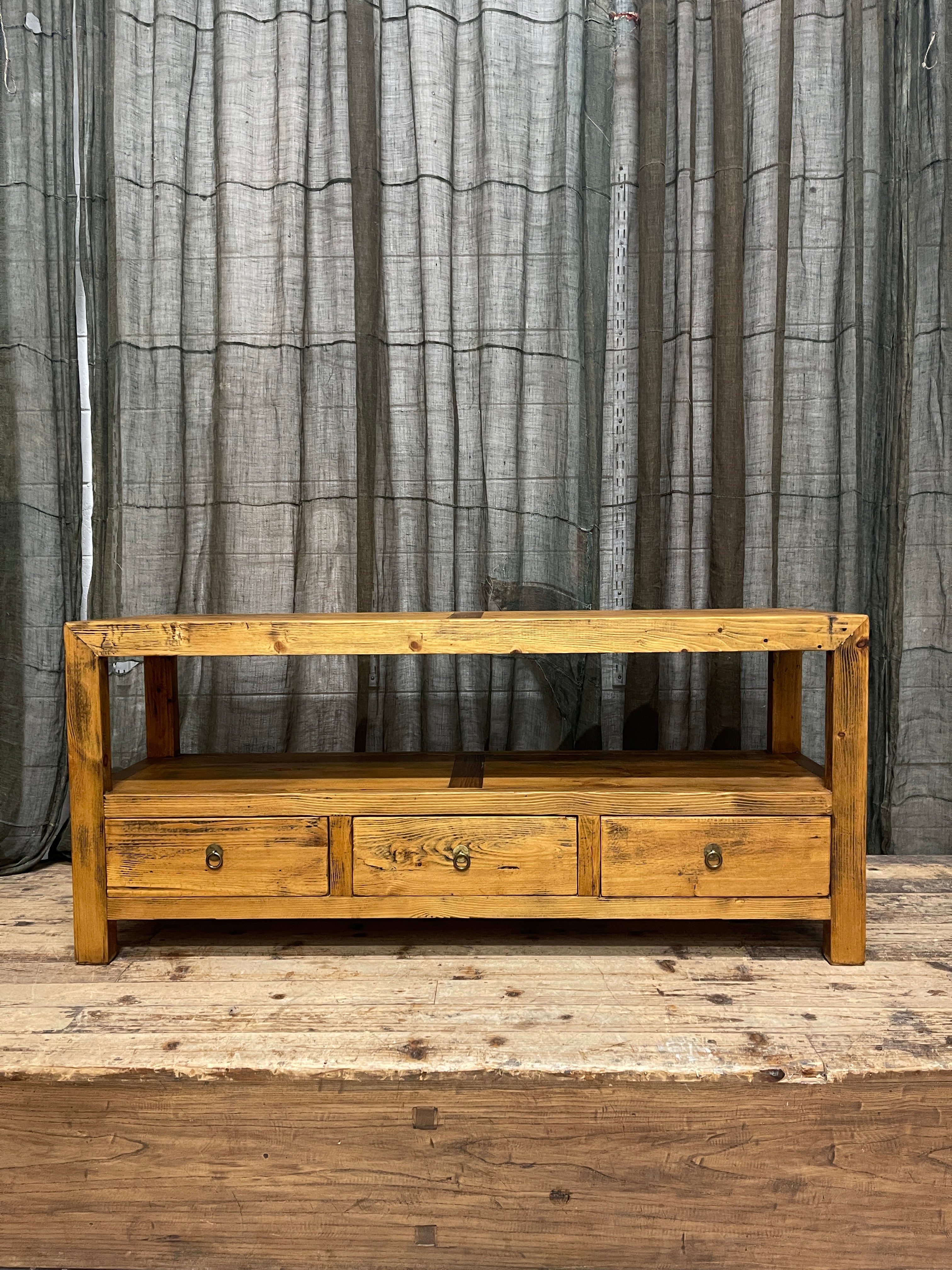 Low Chinese Timber Cabinet, Recycled Cypress Wood