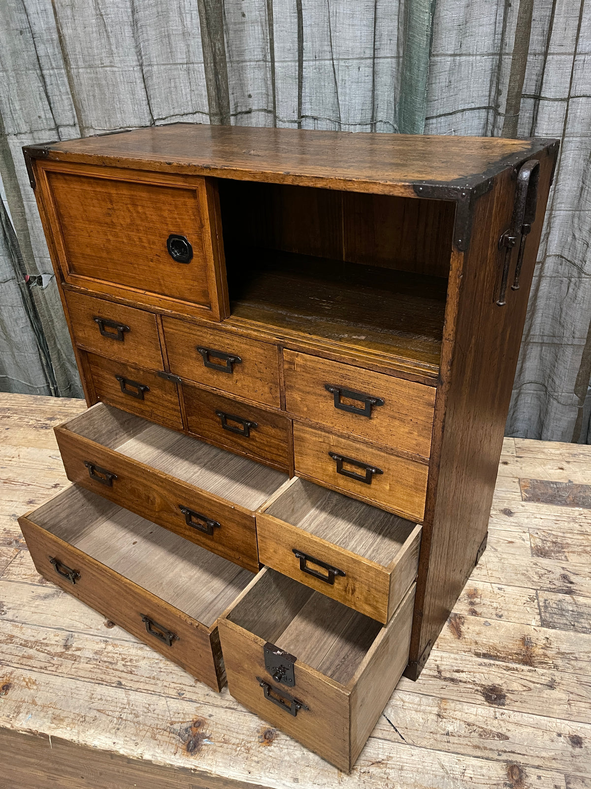 Antique Japanese Choba Dansu, Merchant's Chest - paulownia | Meiji