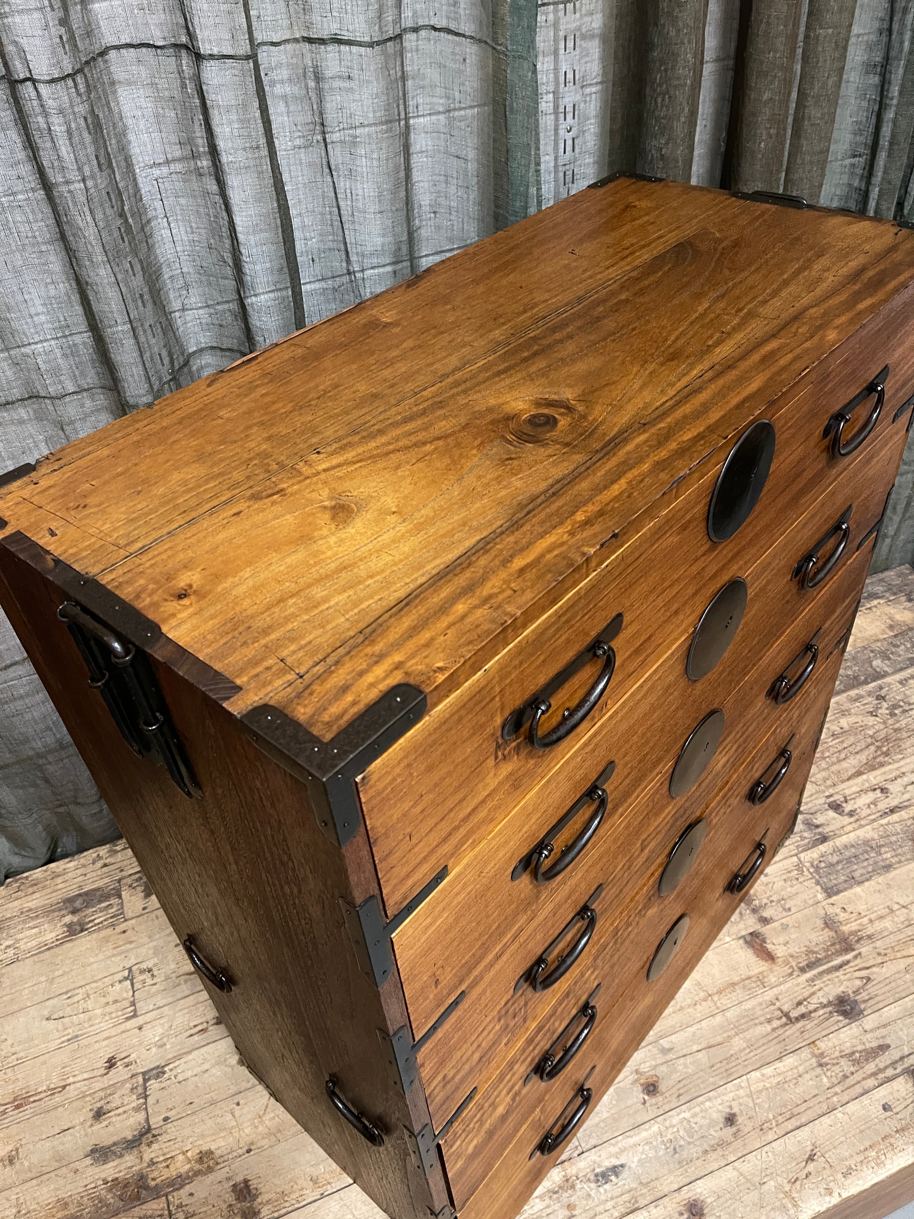 Japanese Kimono Chest of Drawers - Cypress, Paulownia | Meiji, c.1910