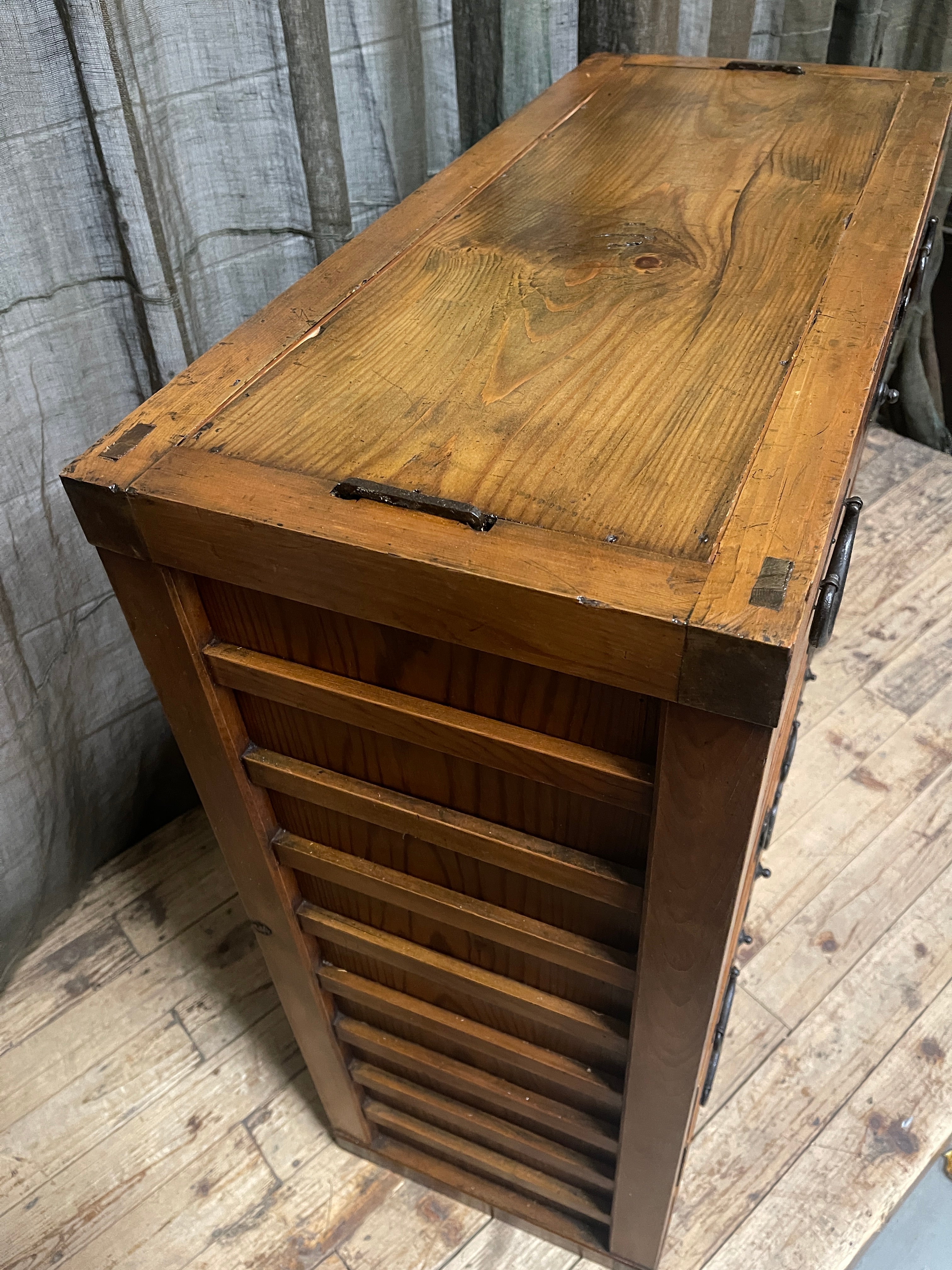 Antique Japanese Choba Dansu, Merchant's Chest - Cypress & Cedar | Meiji