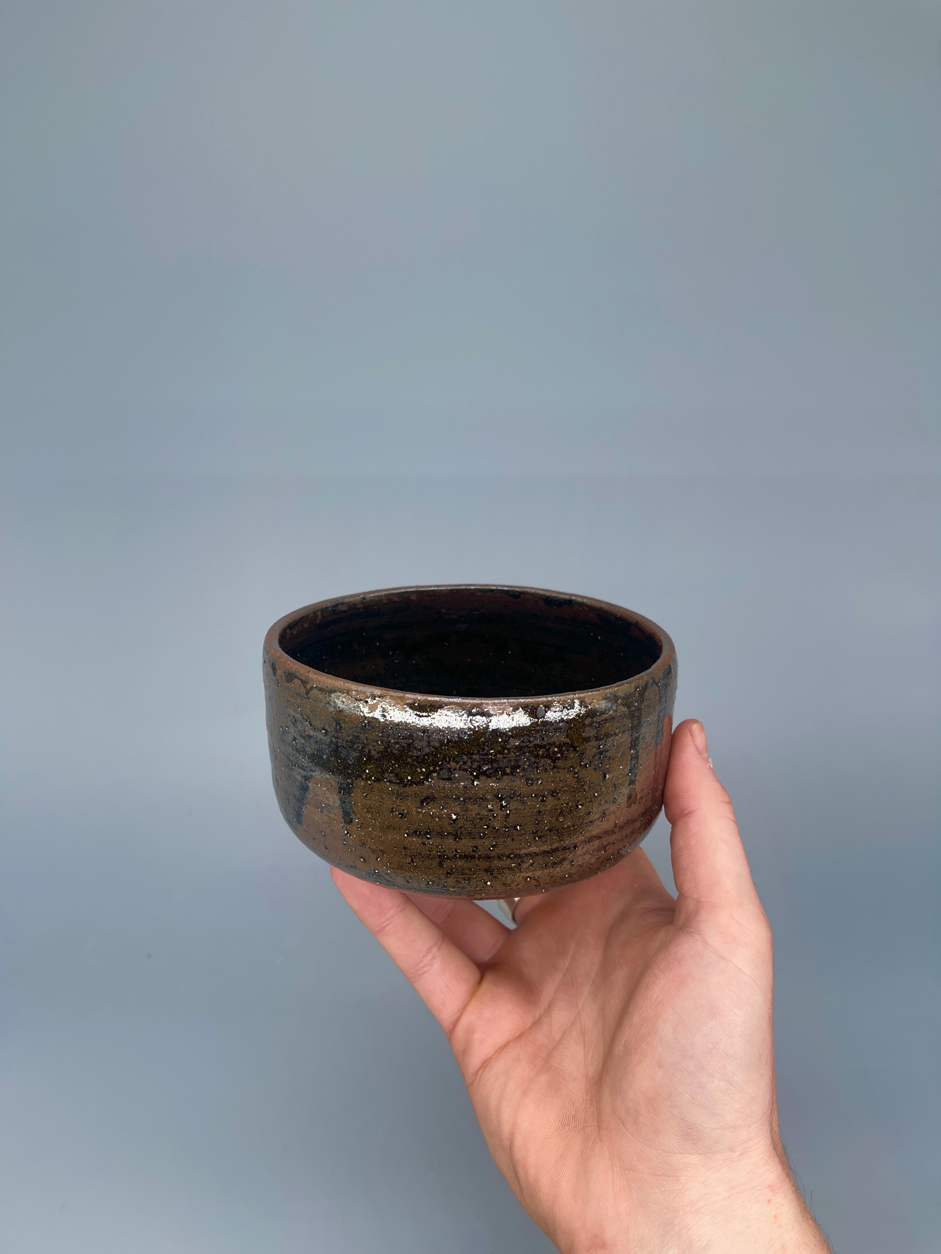 Vintage Japanese Matcha Bowl, Chawan - Brown Drip Glaze