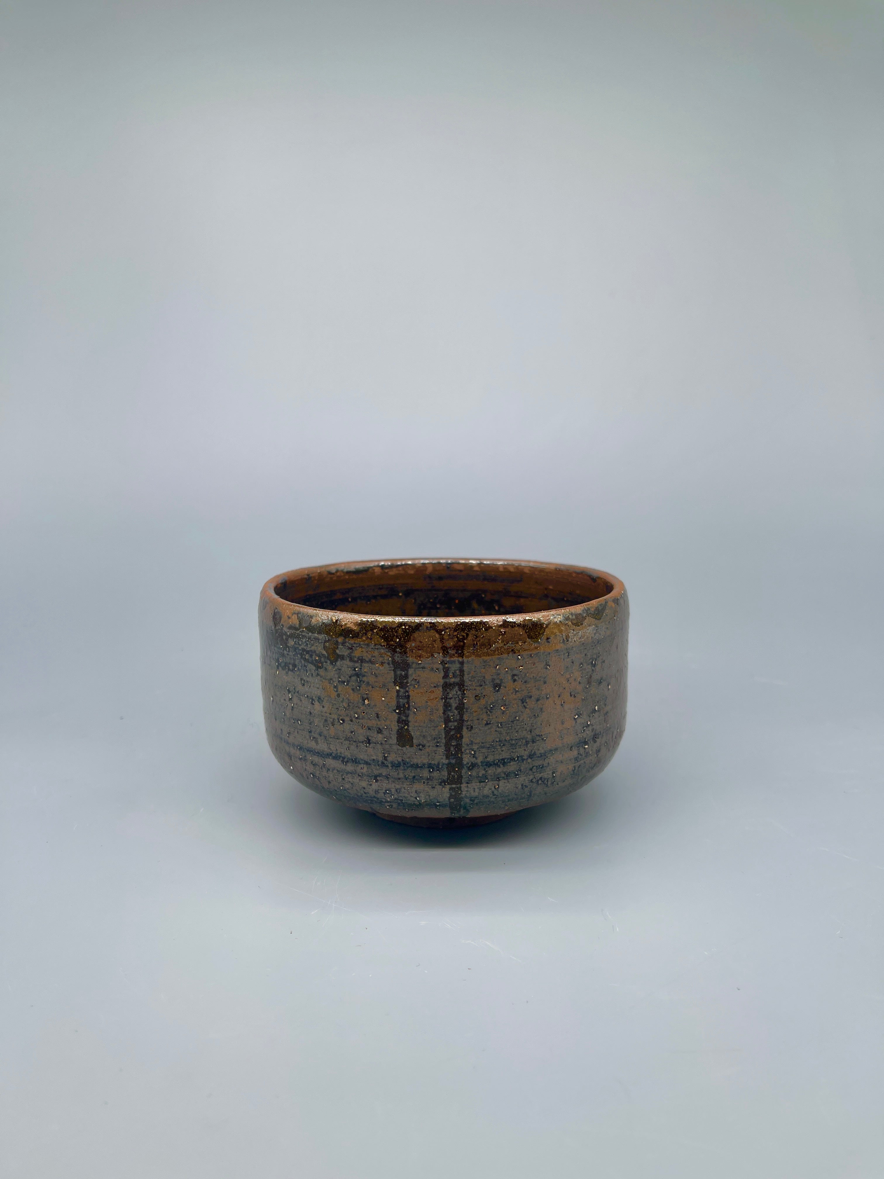 Vintage Japanese Matcha Bowl, Chawan - Brown Drip Glaze