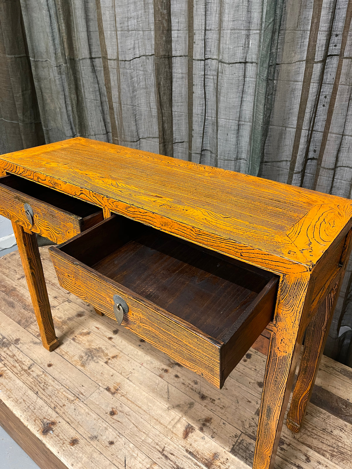 Chinese Orange Lacquered Hall Table