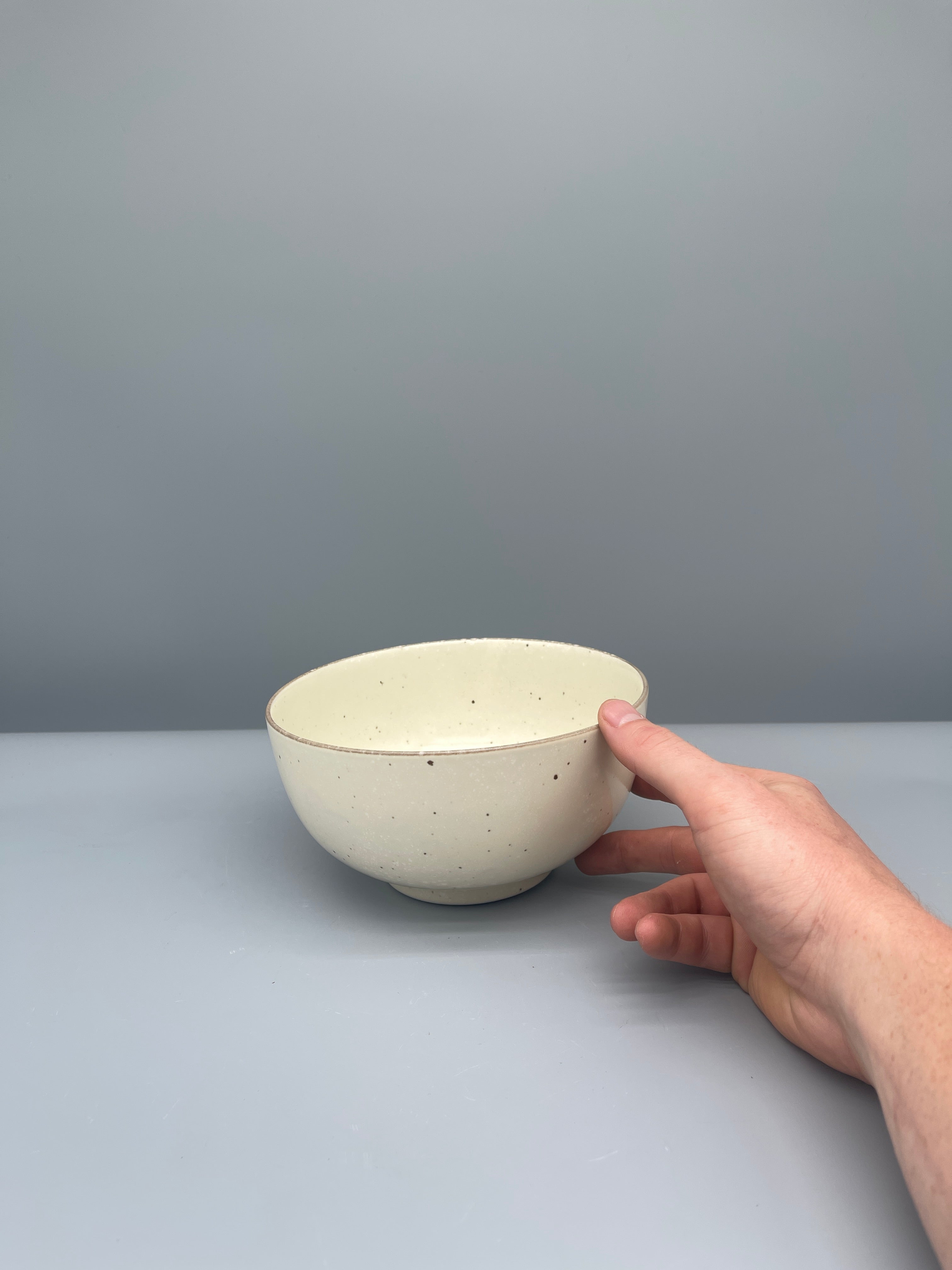 Contemporary Japanese Bowl - White, Spotted