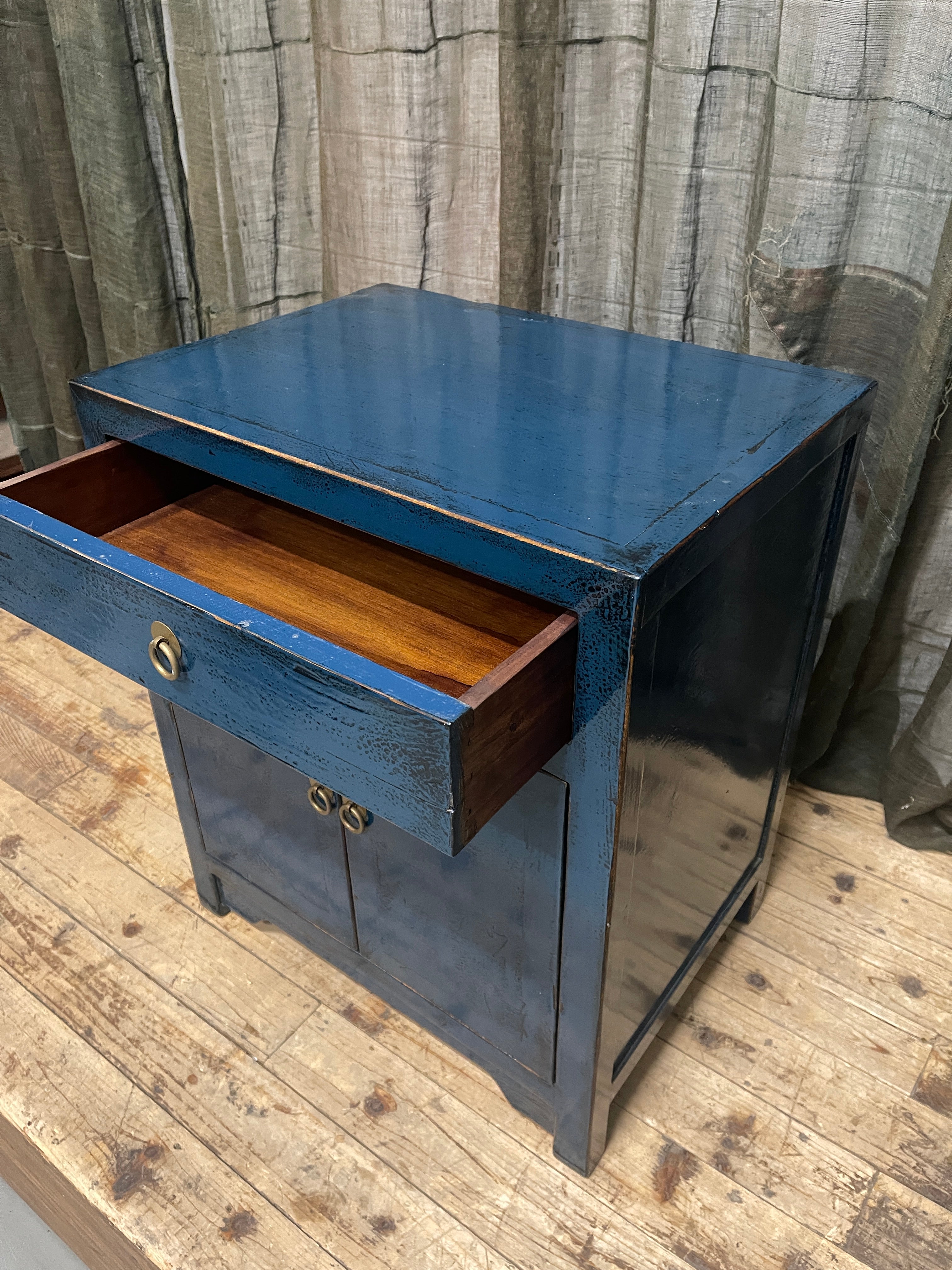 Provincial Style Chinese Lacquered Side Cabinet