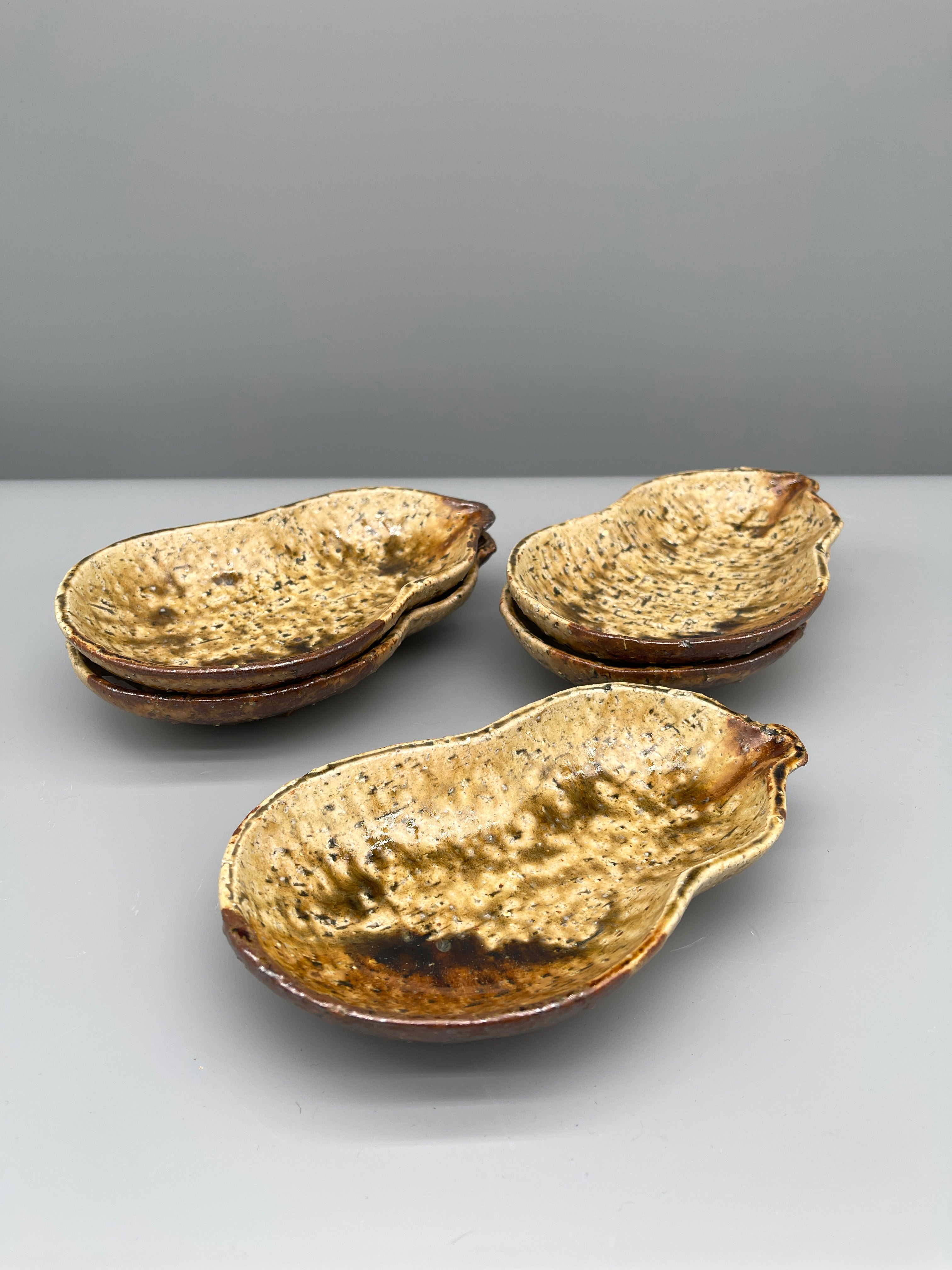 Set of Five Vintage Japanese Side Plates, Gourd Shape