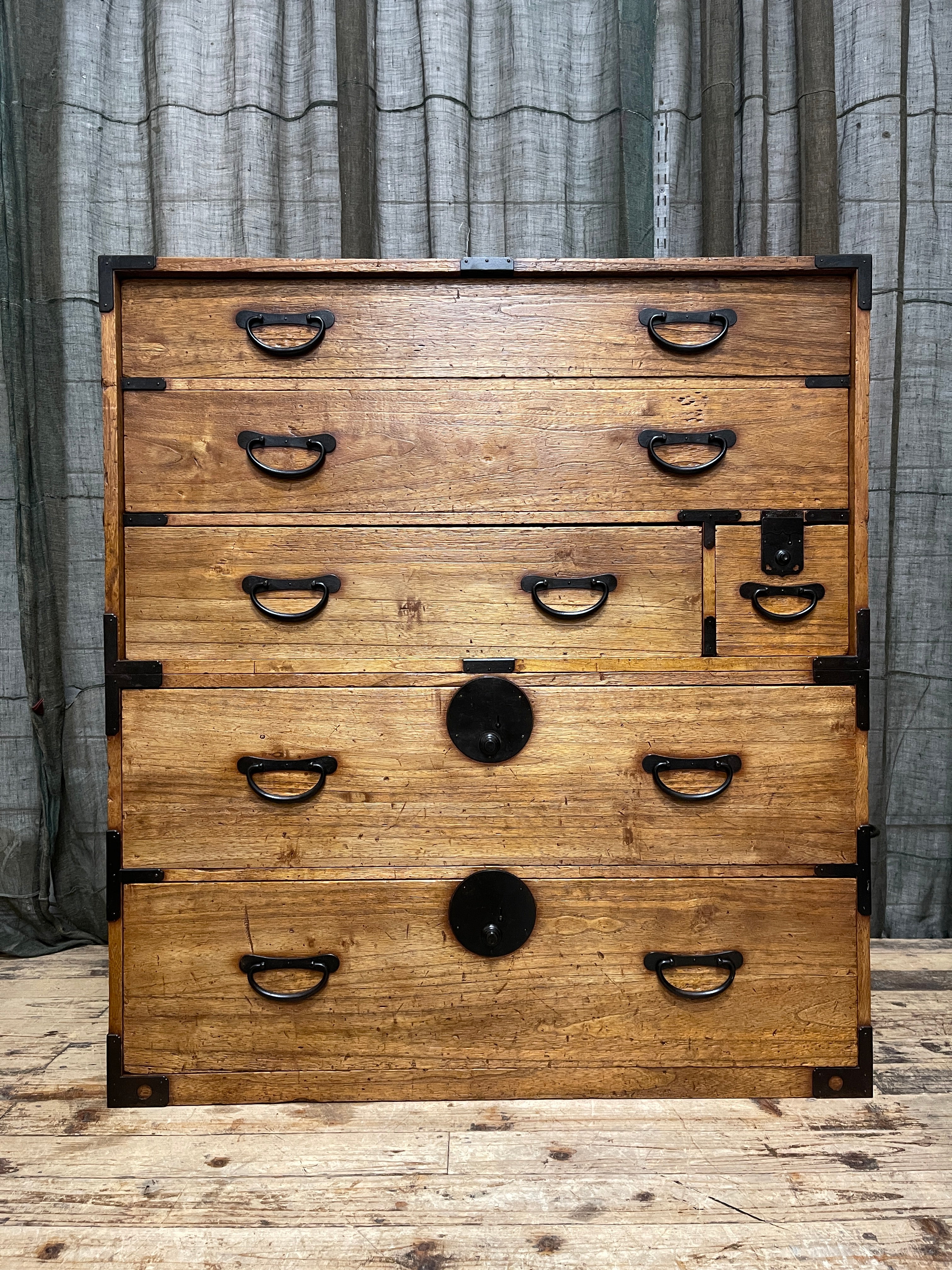 Japanese Kimono Storage Chest-on-Chest, Isho Dansu - Paulownia | Meiji