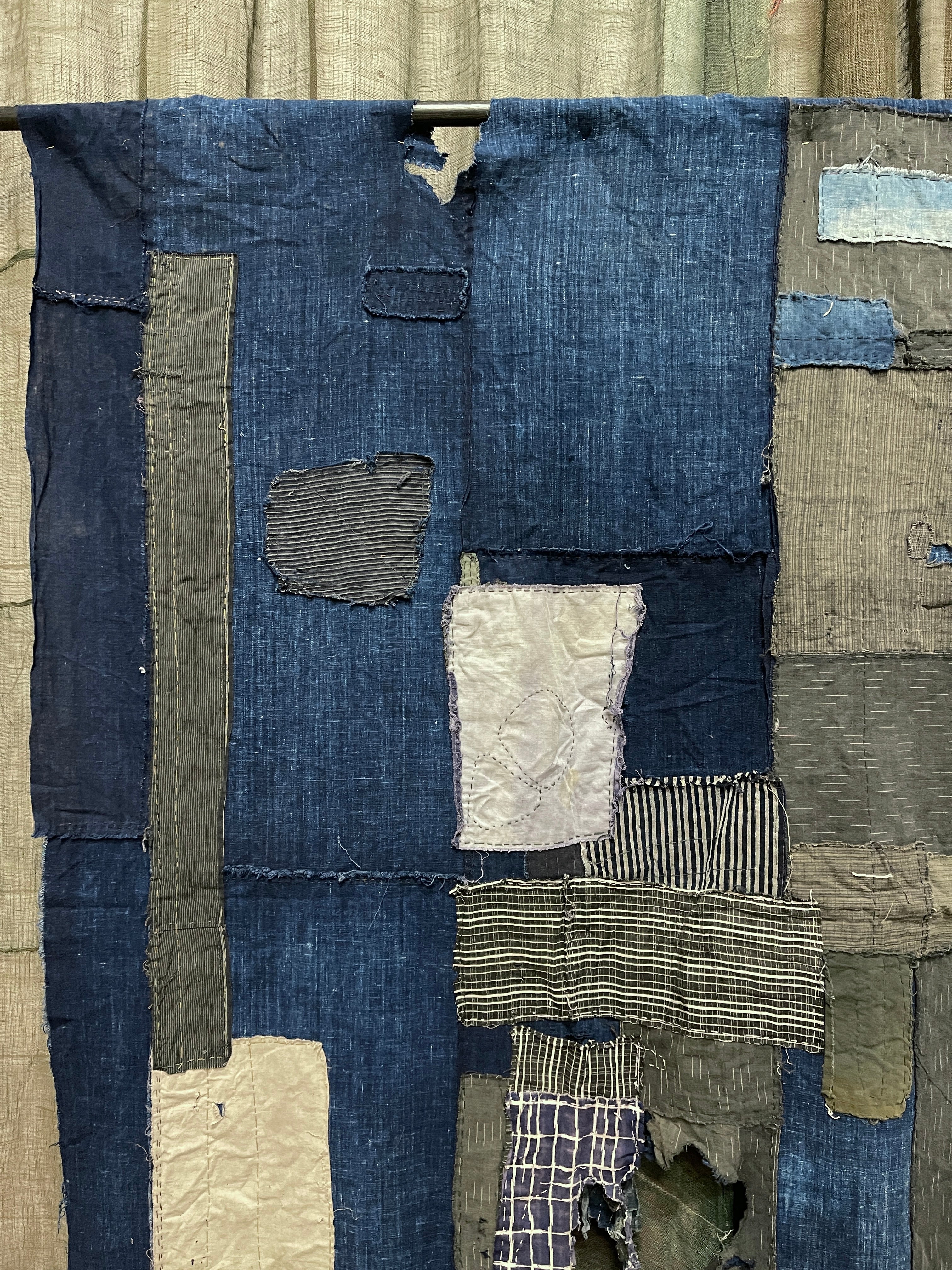 Antique Japanese Indigo Boro Cloth
