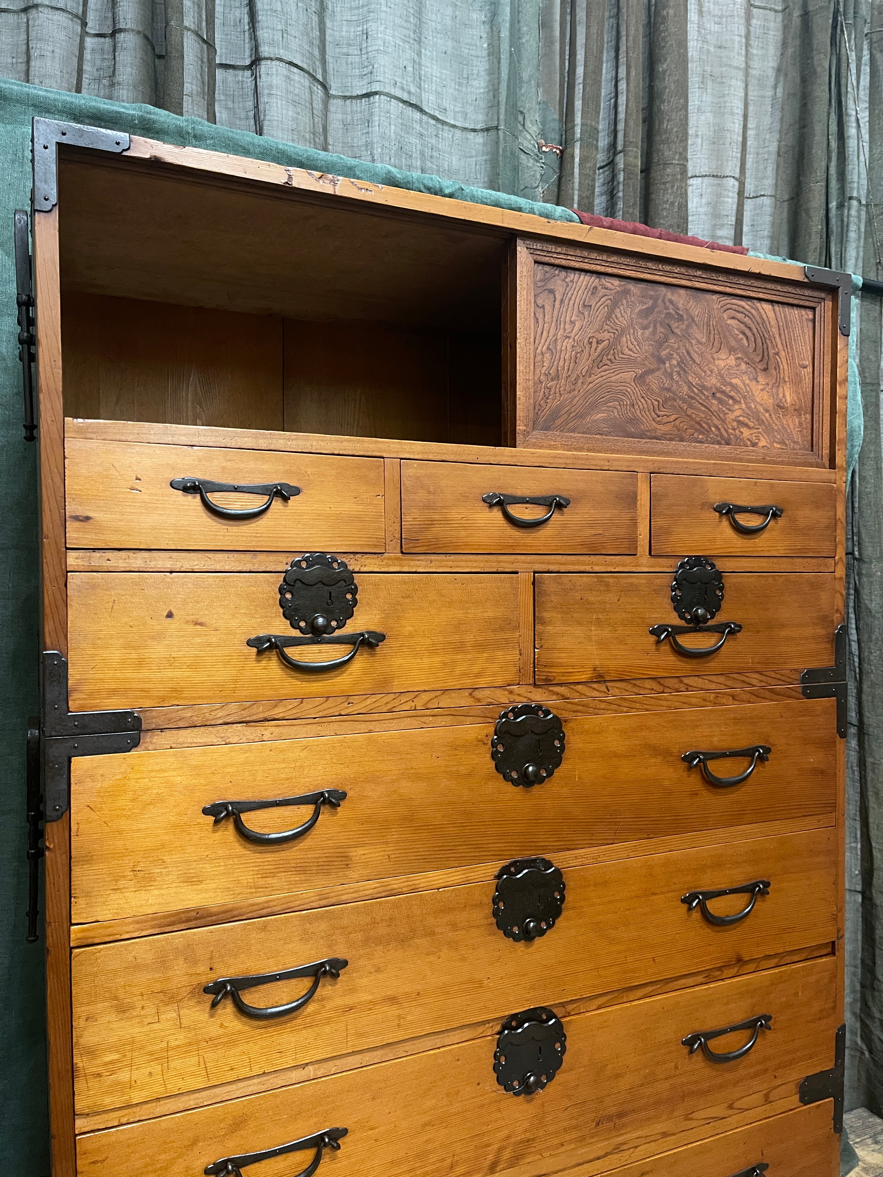 Vintage Japanese Kimono Storage Chest of Drawers - Paulownia & Elm | c.1890