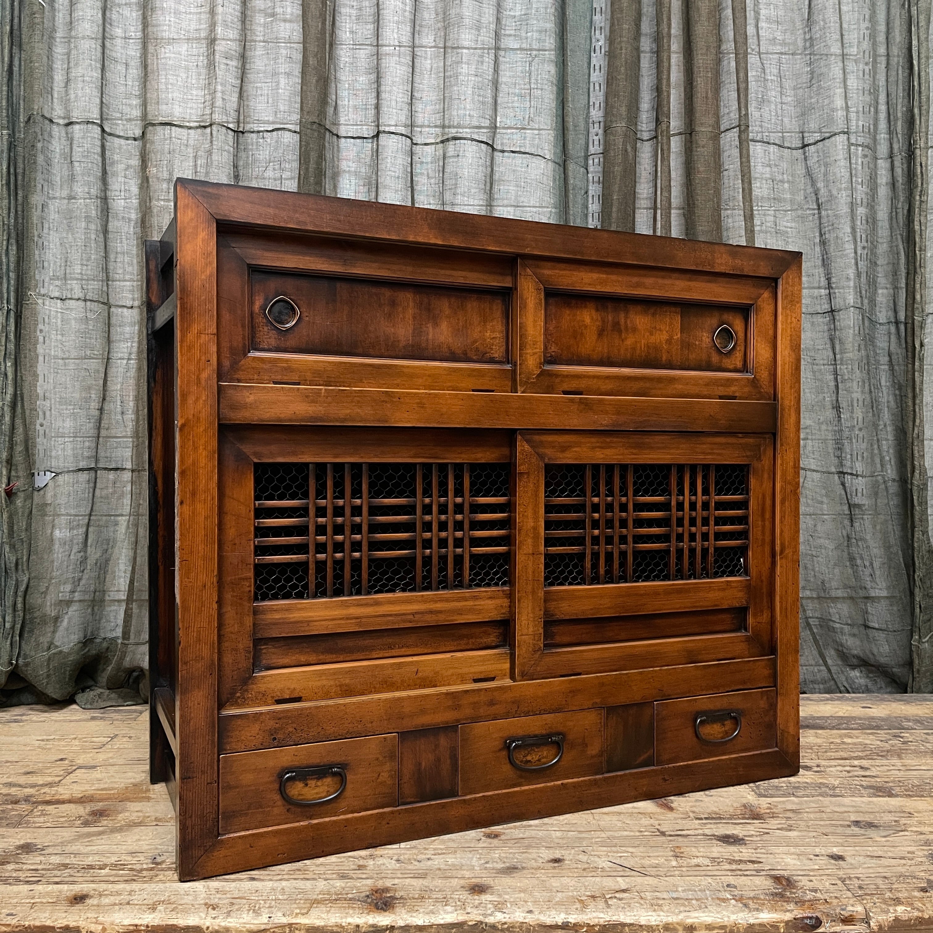 Antique Japanese Sideboard - Elm & Cedar & Cypress